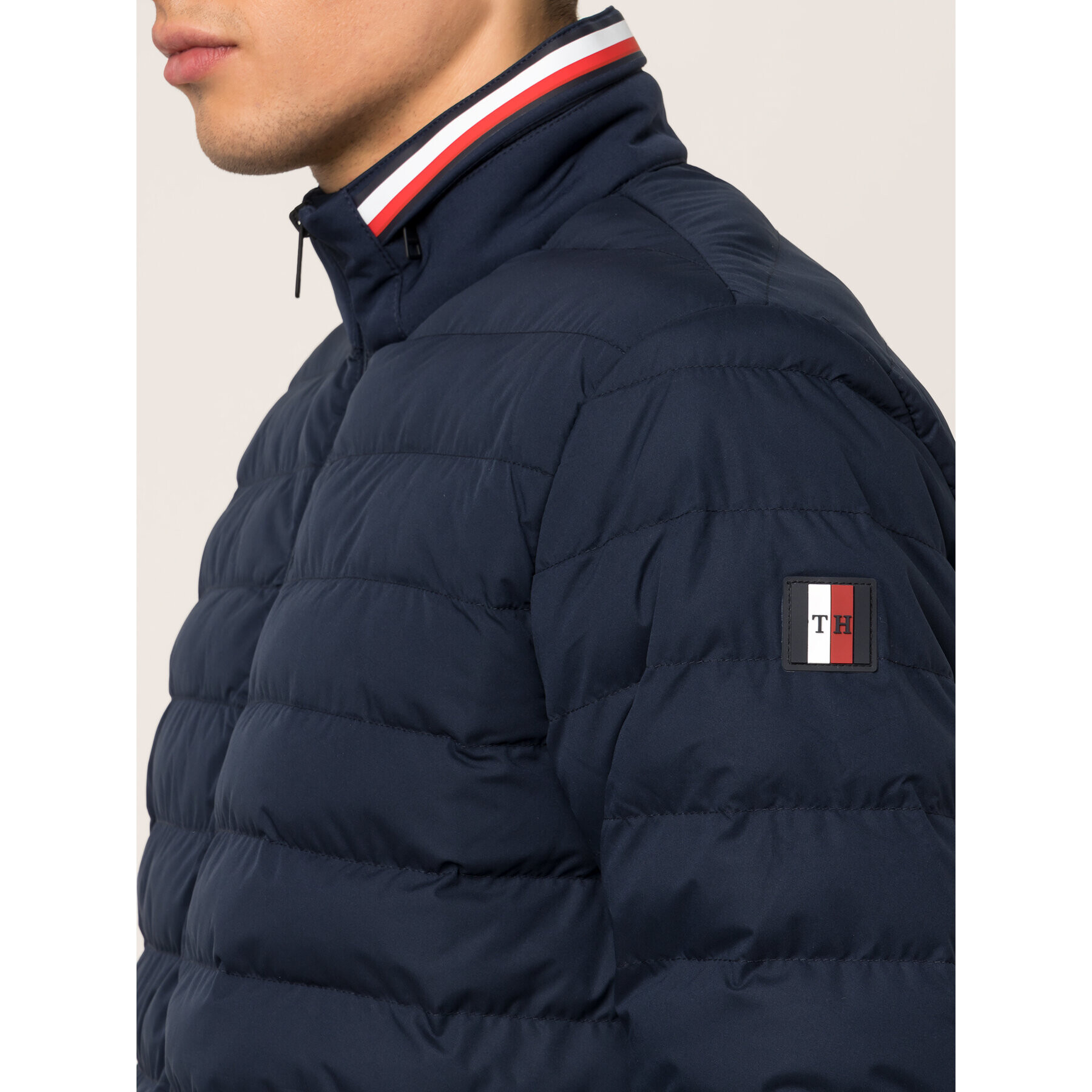 Tommy Hilfiger Пухено яке Strech Quilted MW0MW11495 Тъмносин Regular Fit - Pepit.bg