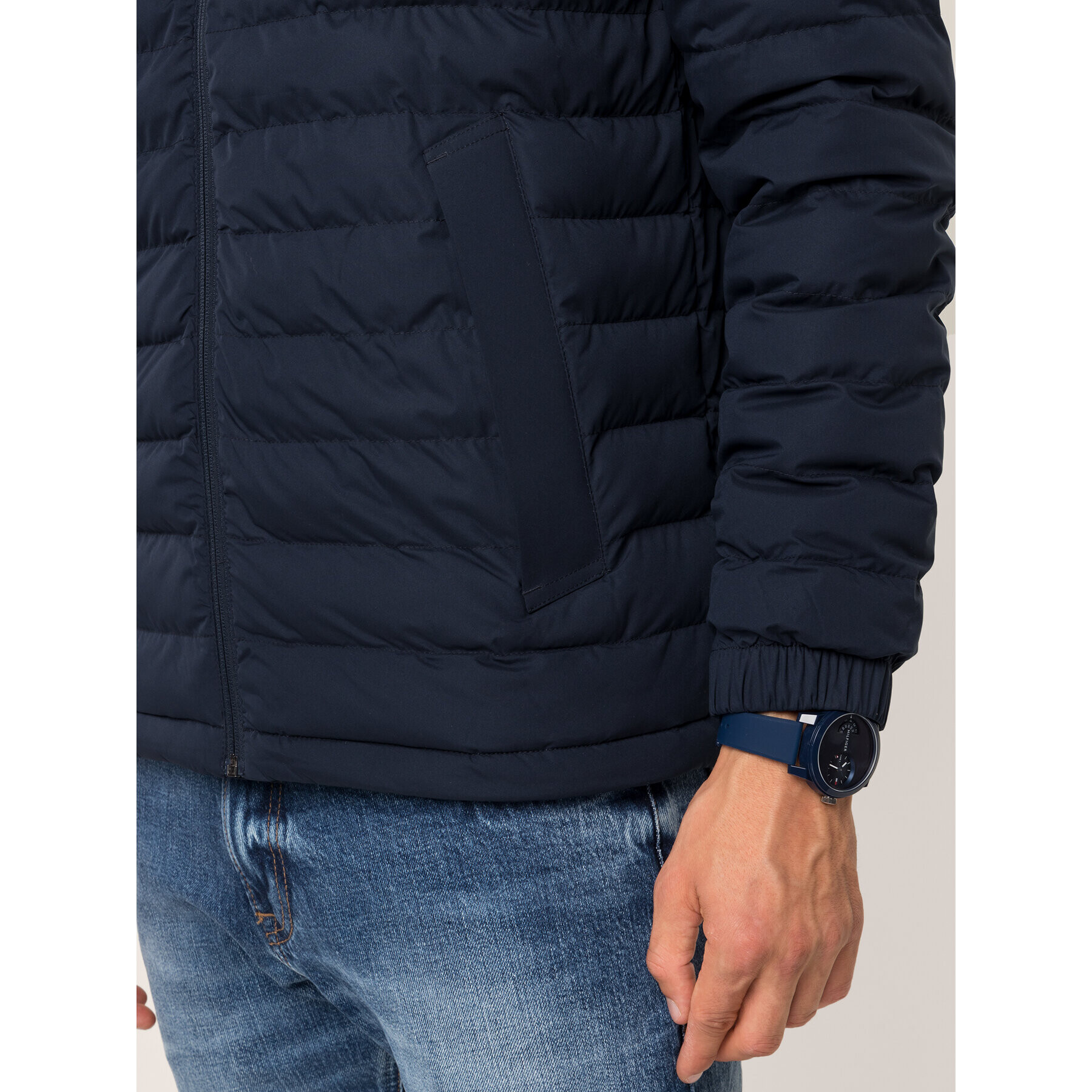 Tommy Hilfiger Пухено яке Strech Quilted MW0MW11495 Тъмносин Regular Fit - Pepit.bg