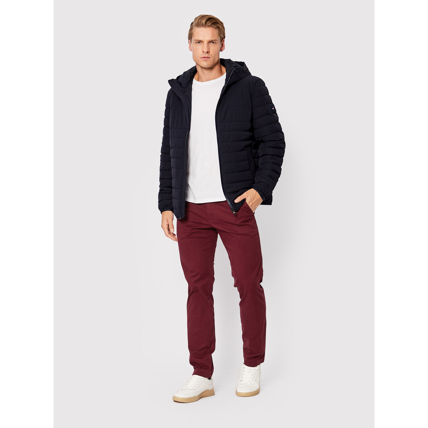 Tommy Hilfiger Пухено яке Stretch MW0MW26874 Тъмносин Regular Fit - Pepit.bg