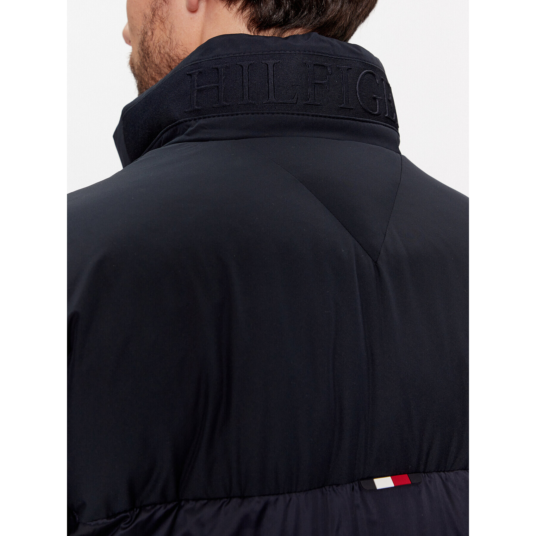 Tommy Hilfiger Пухено яке Tech Stand Collar MW0MW27586 Тъмносин Regular Fit - Pepit.bg