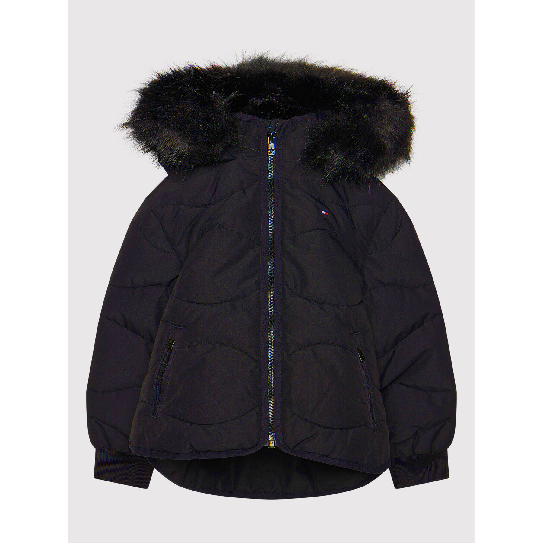 Tommy Hilfiger Пухено яке Tonal Fur KG0KG05970 M Черен Regular Fit - Pepit.bg