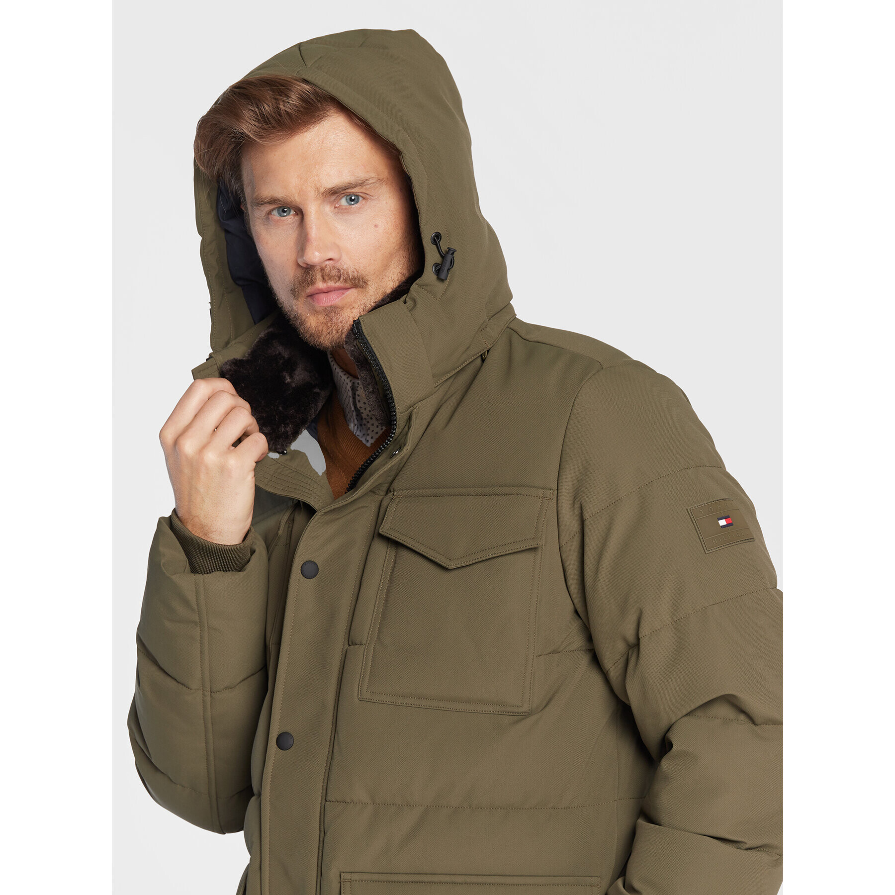 Tommy Hilfiger Пухено яке Utility MW0MW27703 Зелен Regular Fit - Pepit.bg