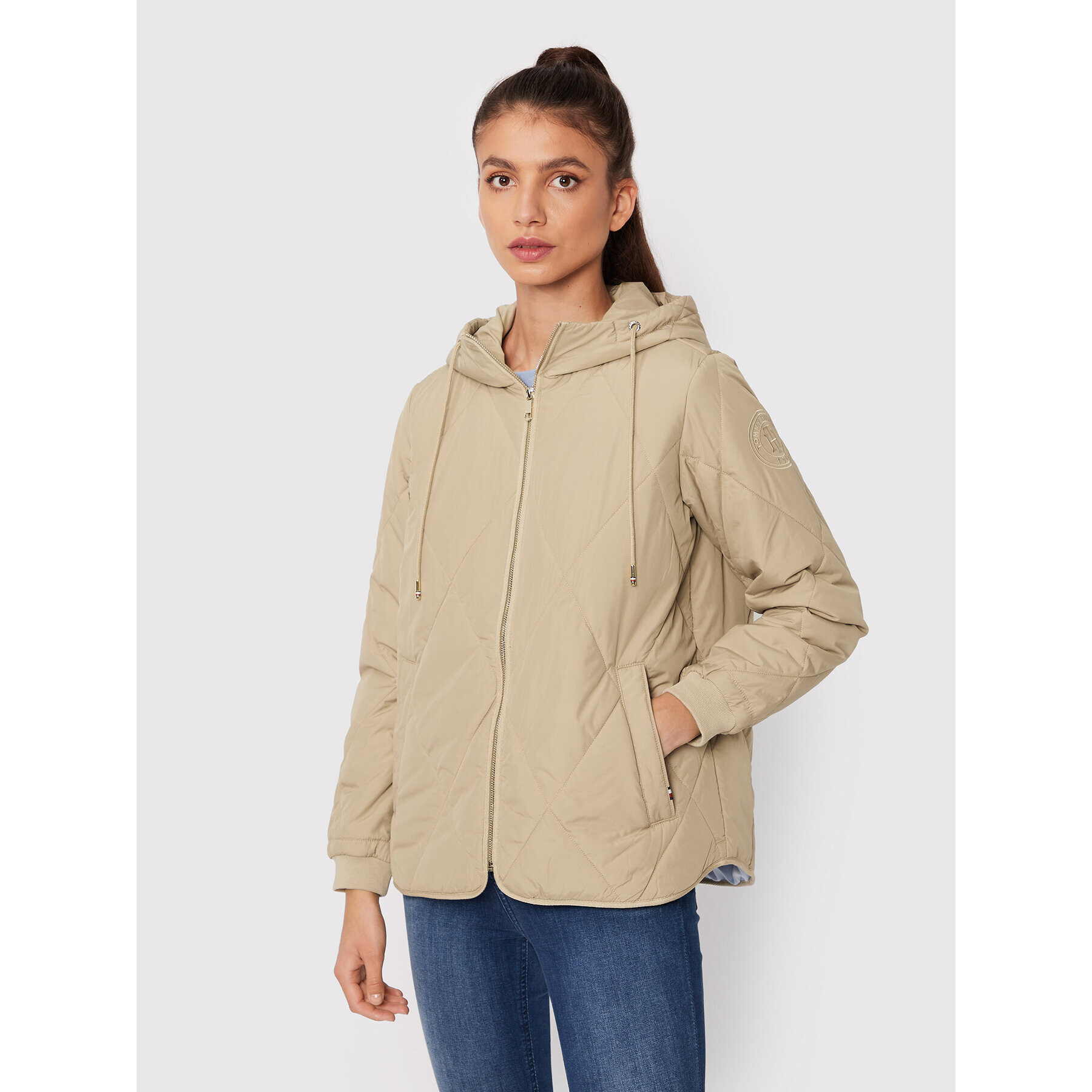 Tommy Hilfiger Пухено яке WW0WW35101 Бежов Regular Fit - Pepit.bg