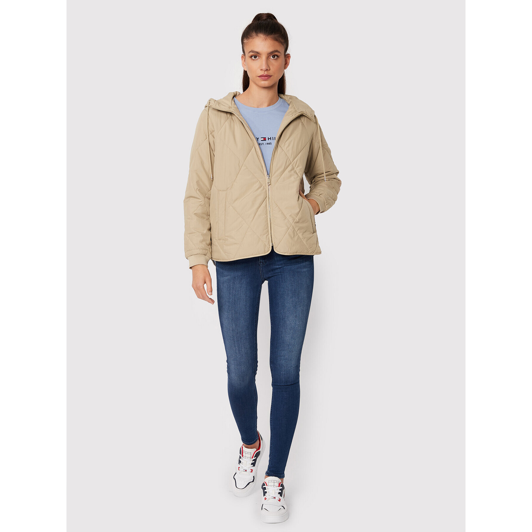 Tommy Hilfiger Пухено яке WW0WW35101 Бежов Regular Fit - Pepit.bg