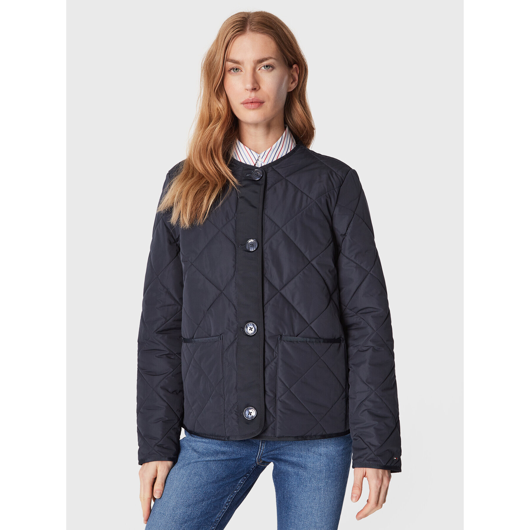 Tommy Hilfiger Пухено яке WW0WW37355 Тъмносин Regular Fit - Pepit.bg