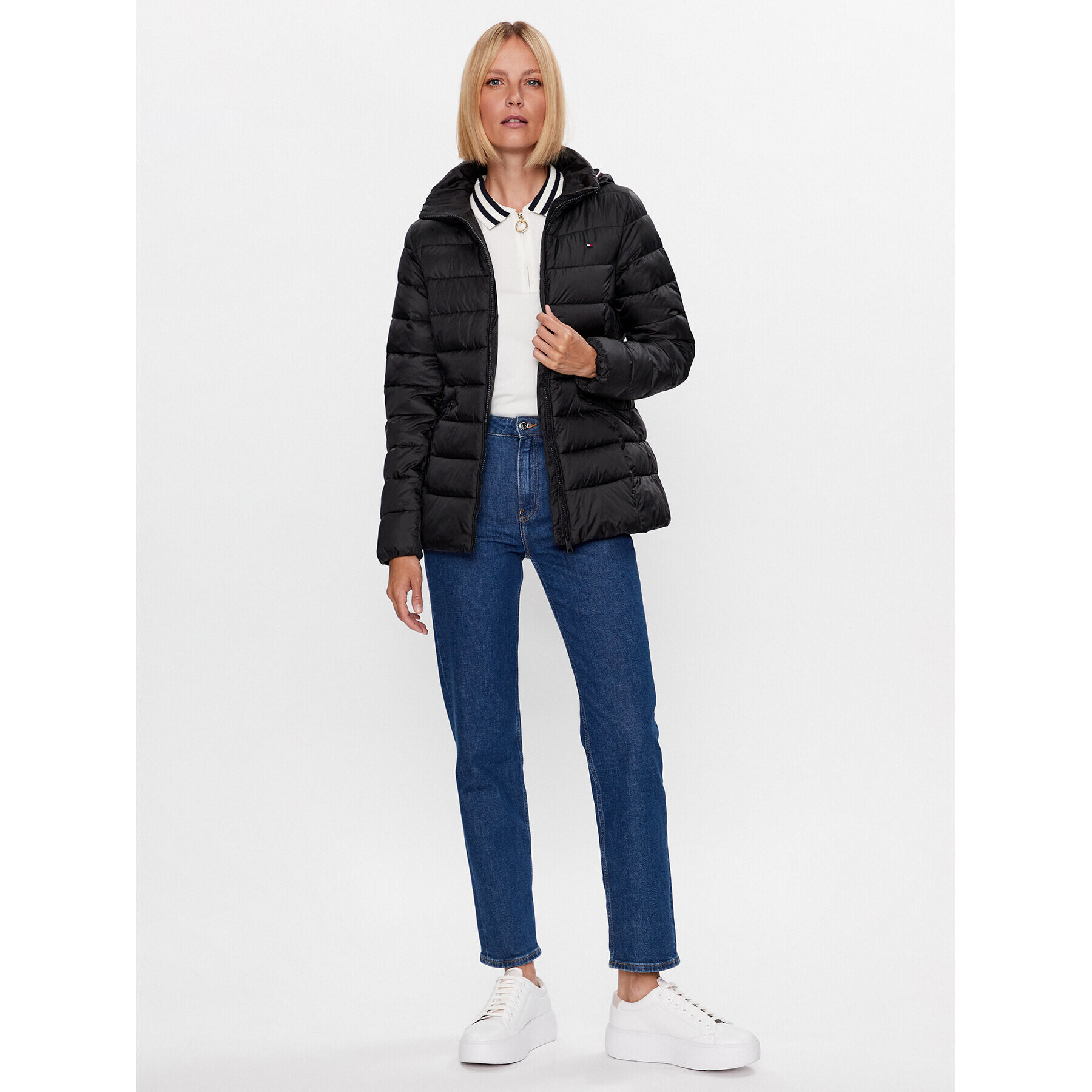 Tommy Hilfiger Пухено яке WW0WW39581 Черен Regular Fit - Pepit.bg