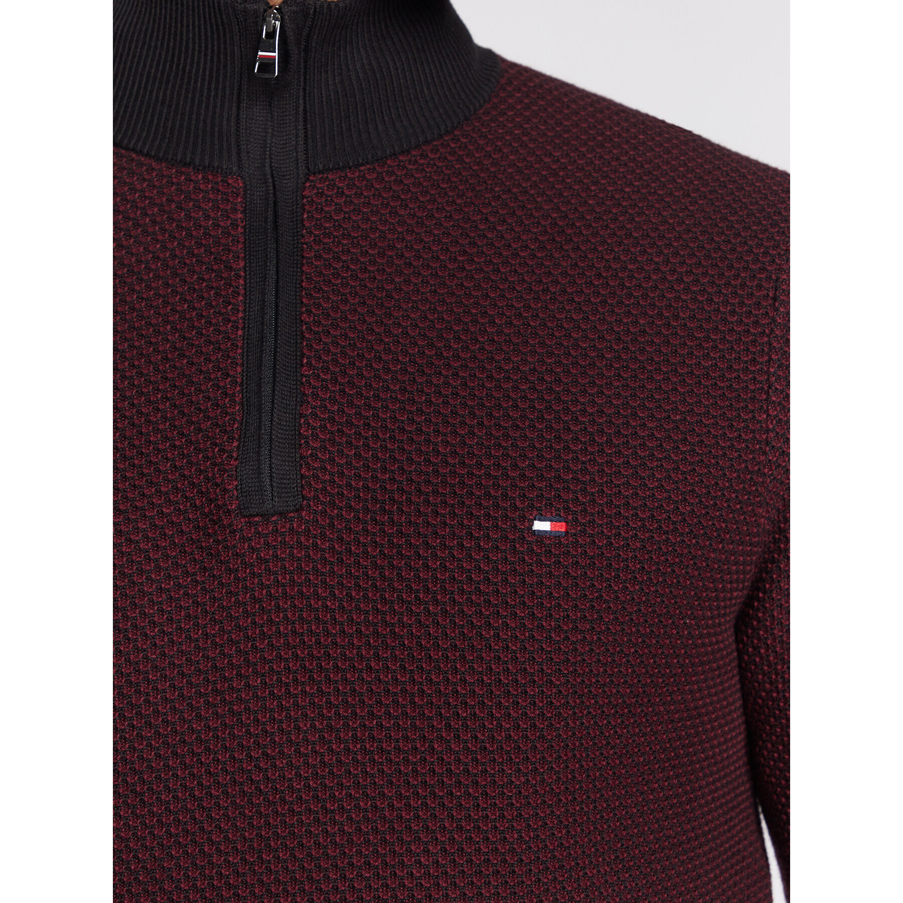 Tommy Hilfiger Пуловер 2-Tone MW0MW28041 Бордо Regular Fit - Pepit.bg