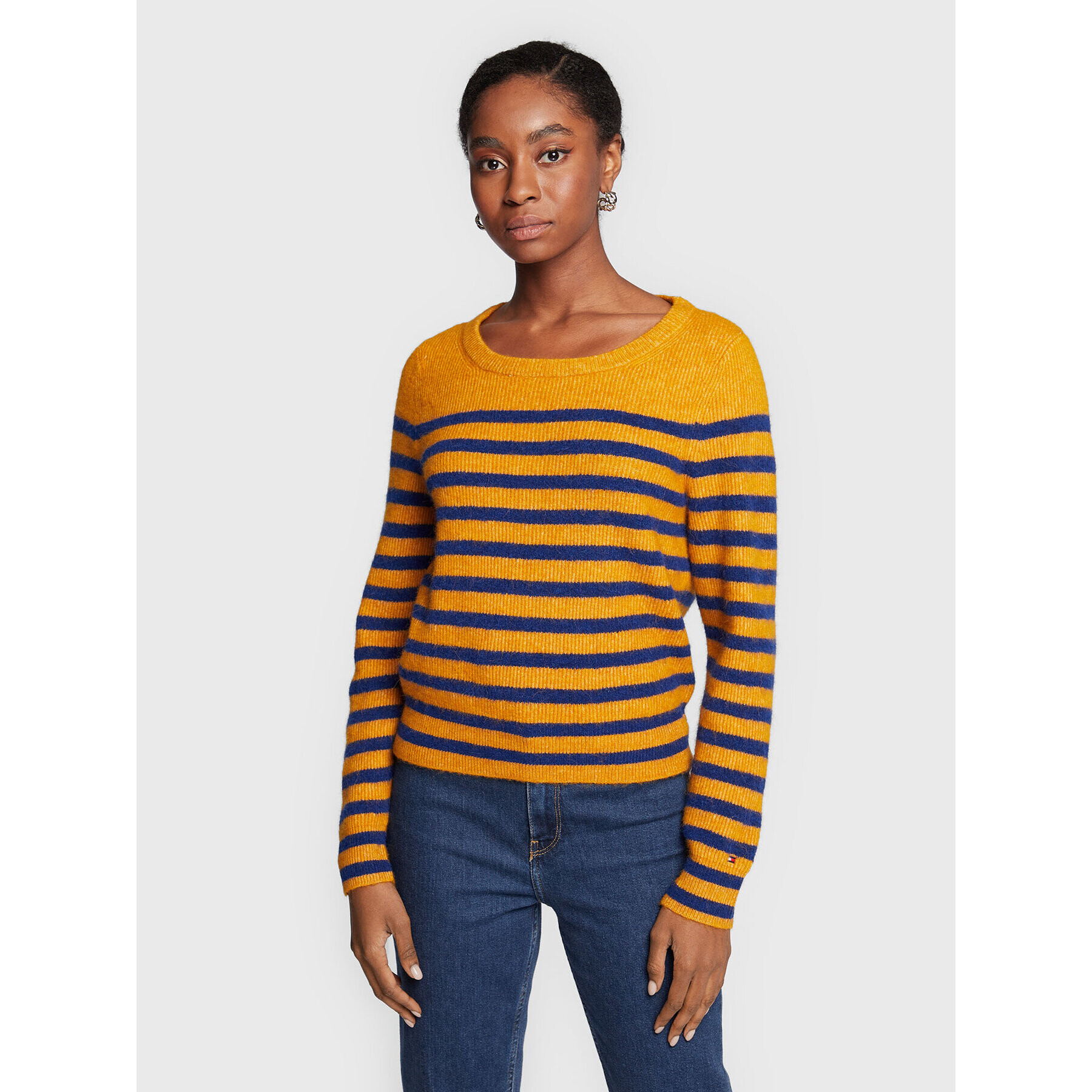 Tommy Hilfiger Пуловер Blend WW0WW35874 Жълт Regular Fit - Pepit.bg