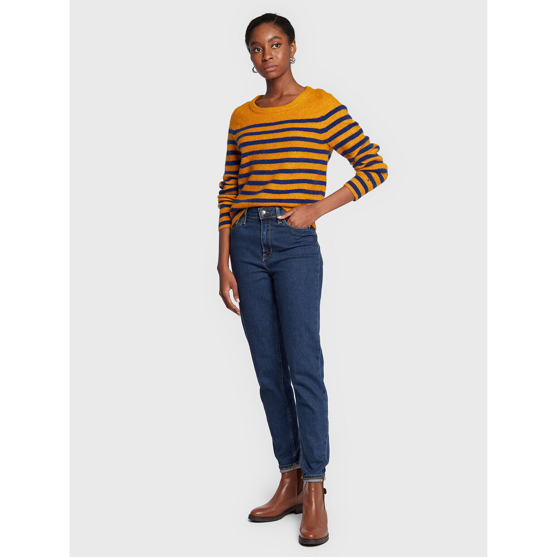Tommy Hilfiger Пуловер Blend WW0WW35874 Жълт Regular Fit - Pepit.bg