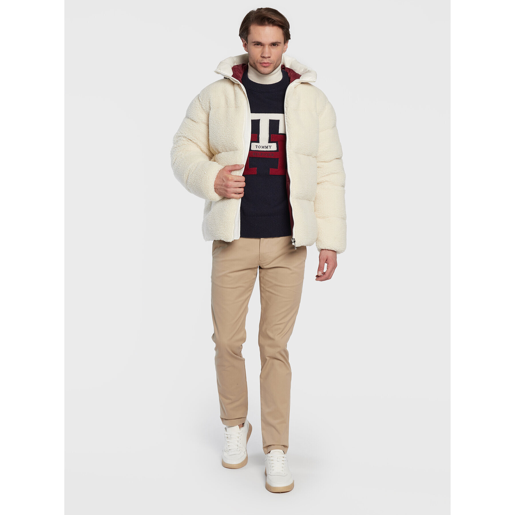 Tommy Hilfiger Пуловер Bold Monogram MW0MW28045 Тъмносин Oversize - Pepit.bg