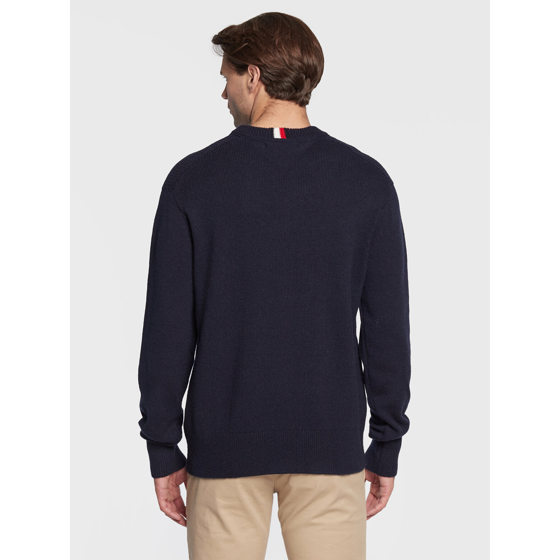 Tommy Hilfiger Пуловер Bold Monogram MW0MW28045 Тъмносин Oversize - Pepit.bg