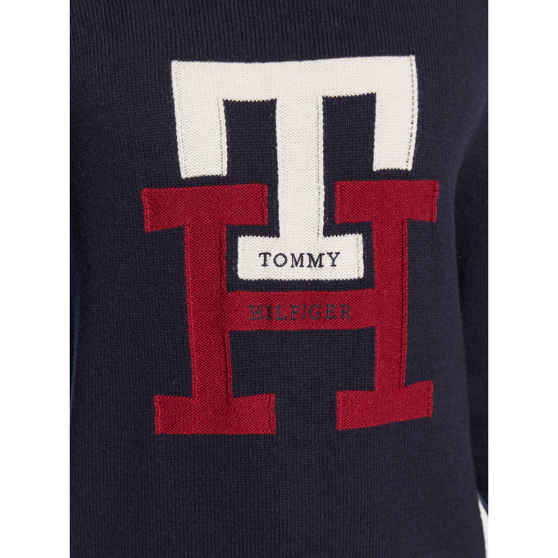 Tommy Hilfiger Пуловер Bold Monogram MW0MW28045 Тъмносин Oversize - Pepit.bg