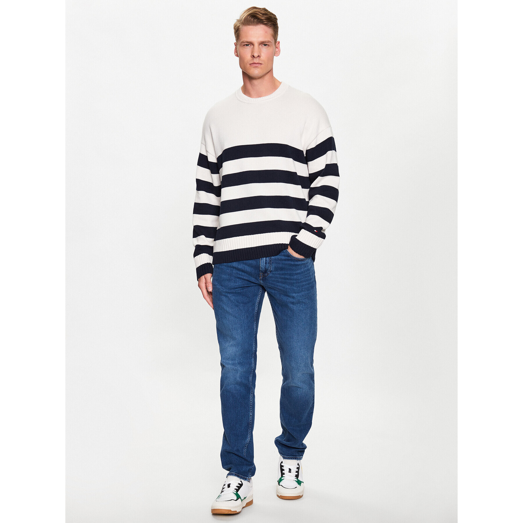 Tommy Hilfiger Пуловер Breton MW0MW31007 Цветен Oversize - Pepit.bg