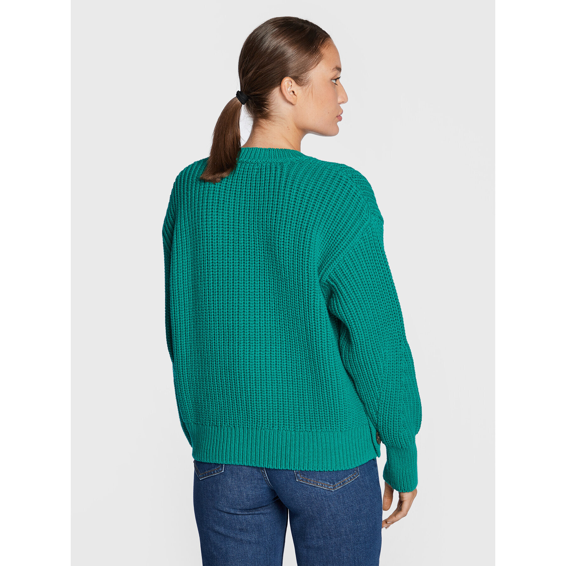 Tommy Hilfiger Пуловер Button WW0WW35883 Зелен Relaxed Fit - Pepit.bg