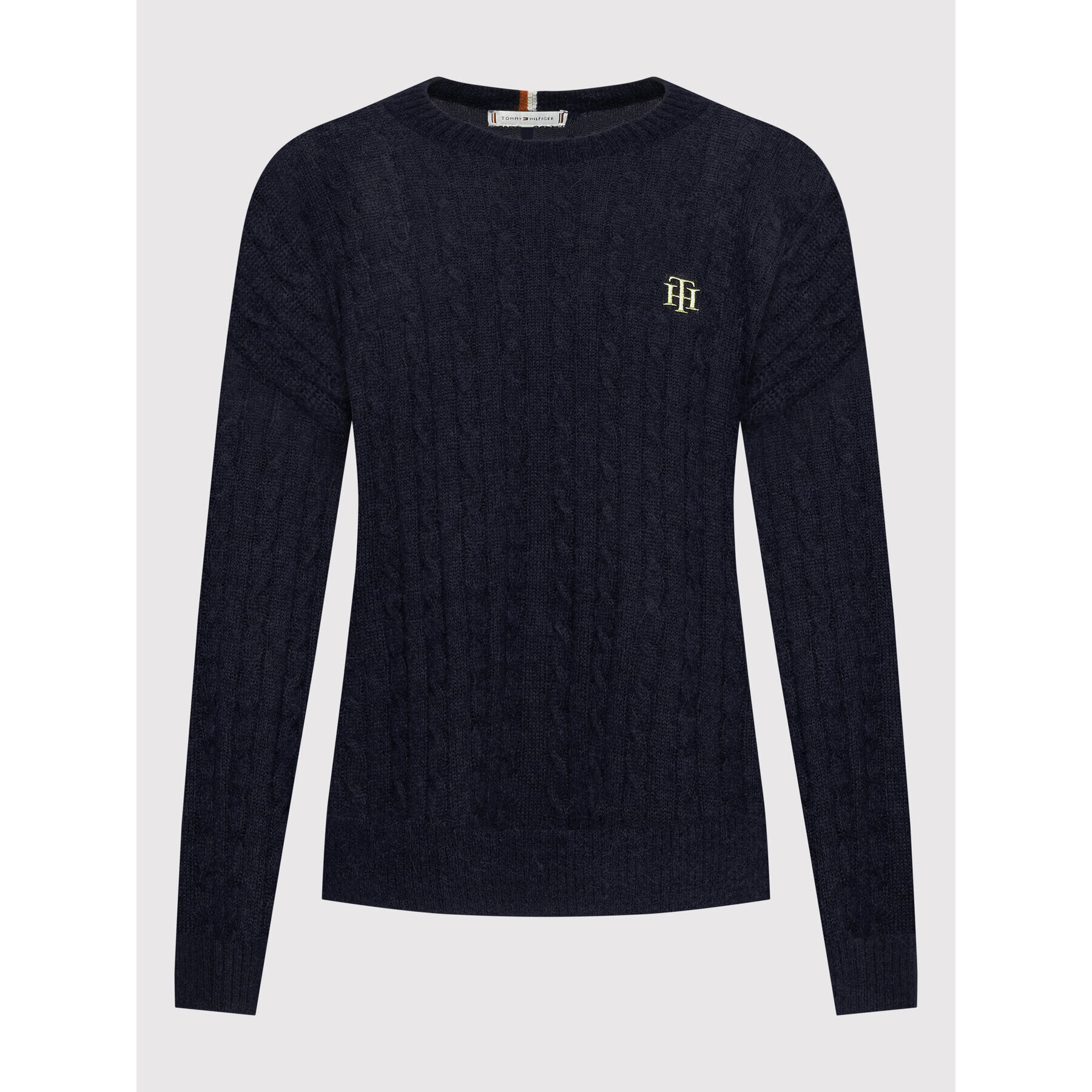Tommy Hilfiger Пуловер Cable WW0WW32293 Тъмносин Relaxed Fit - Pepit.bg