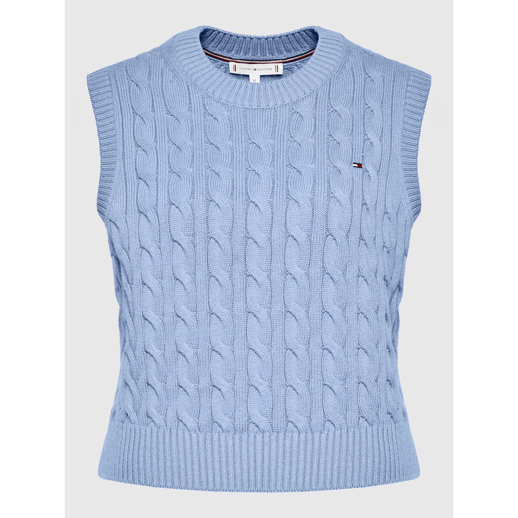 Tommy Hilfiger Пуловер Cable WW0WW34898 Син Regular Fit - Pepit.bg