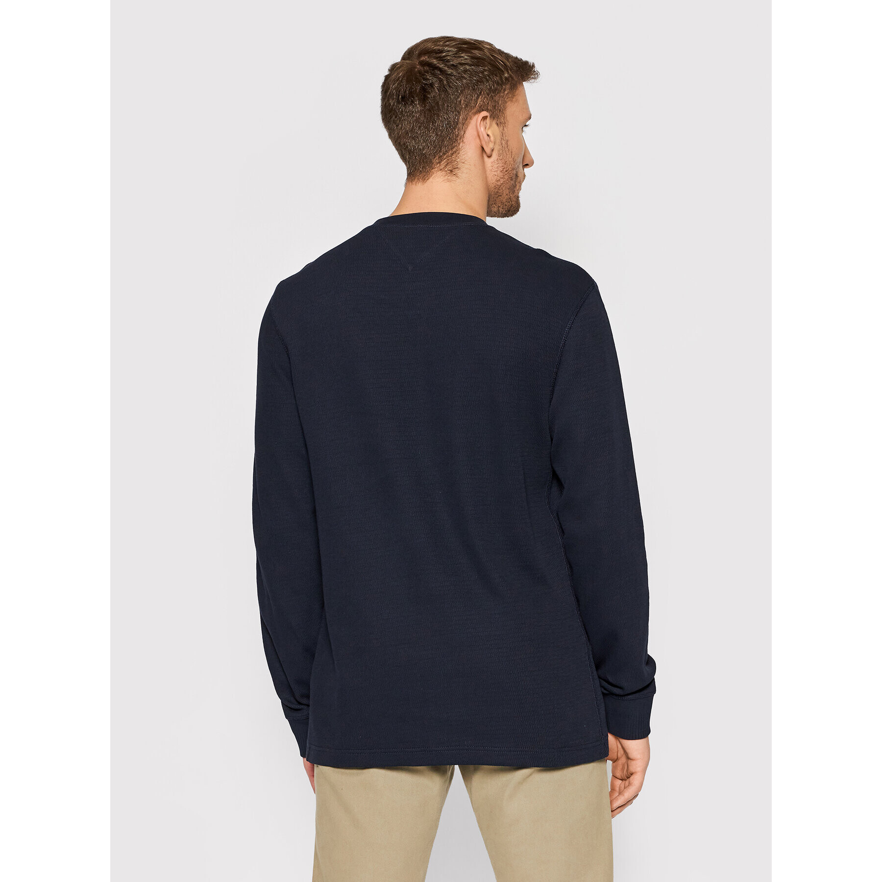 Tommy Hilfiger Пуловер Casual Henley MW0MW20156 Тъмносин Relaxed Fit - Pepit.bg