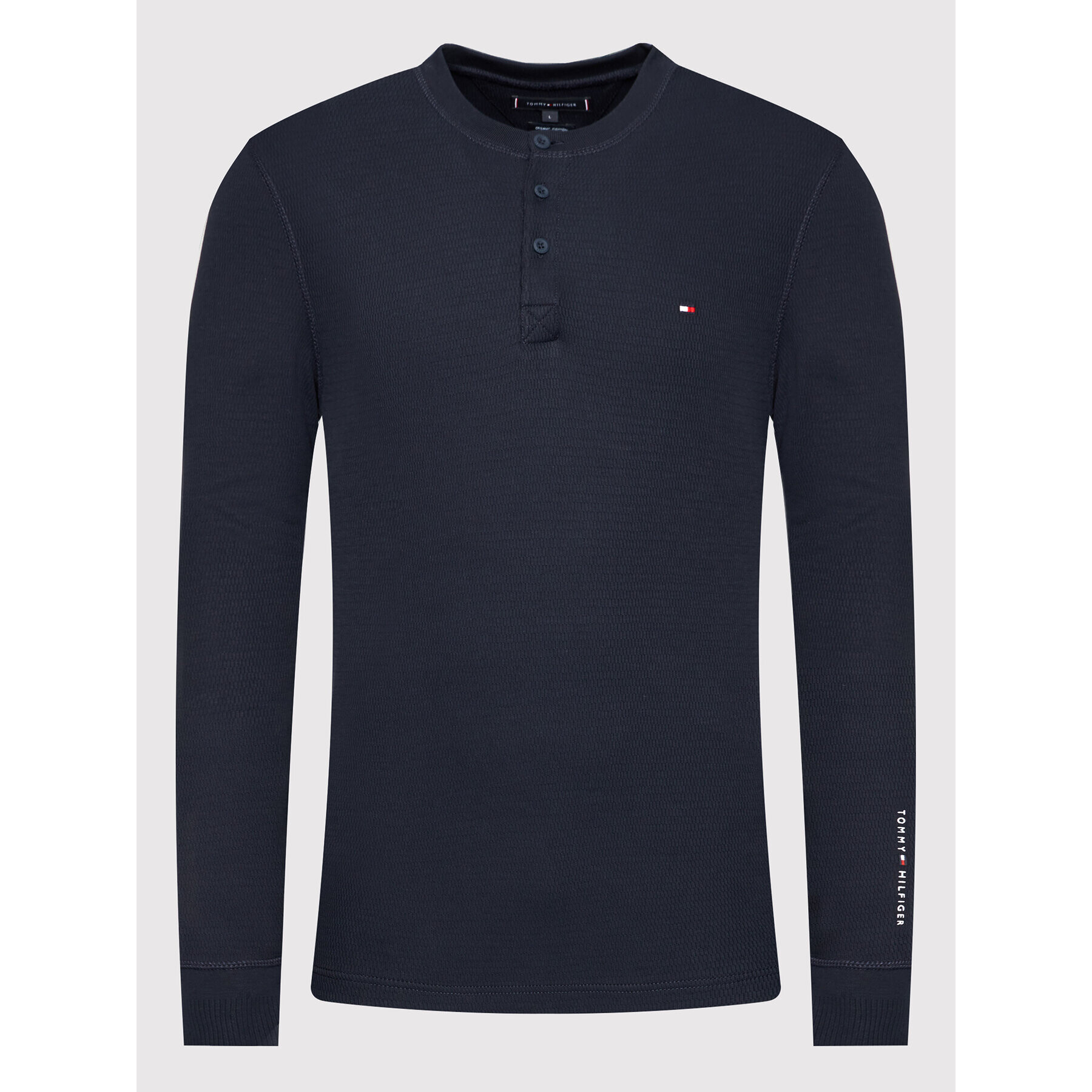 Tommy Hilfiger Пуловер Casual Henley MW0MW20156 Тъмносин Relaxed Fit - Pepit.bg