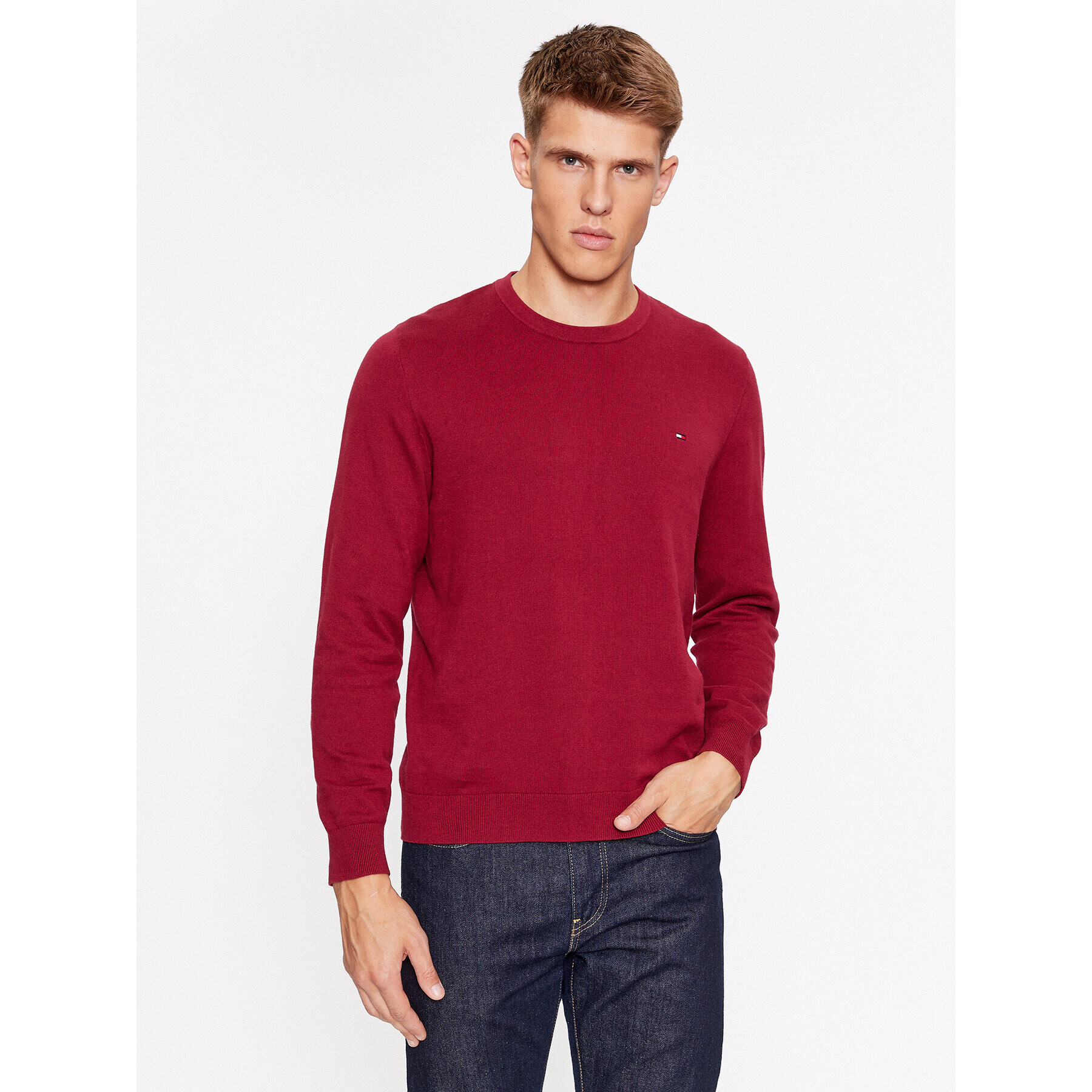 Tommy Hilfiger Пуловер Classic MW0MW32026 Бордо Regular Fit - Pepit.bg