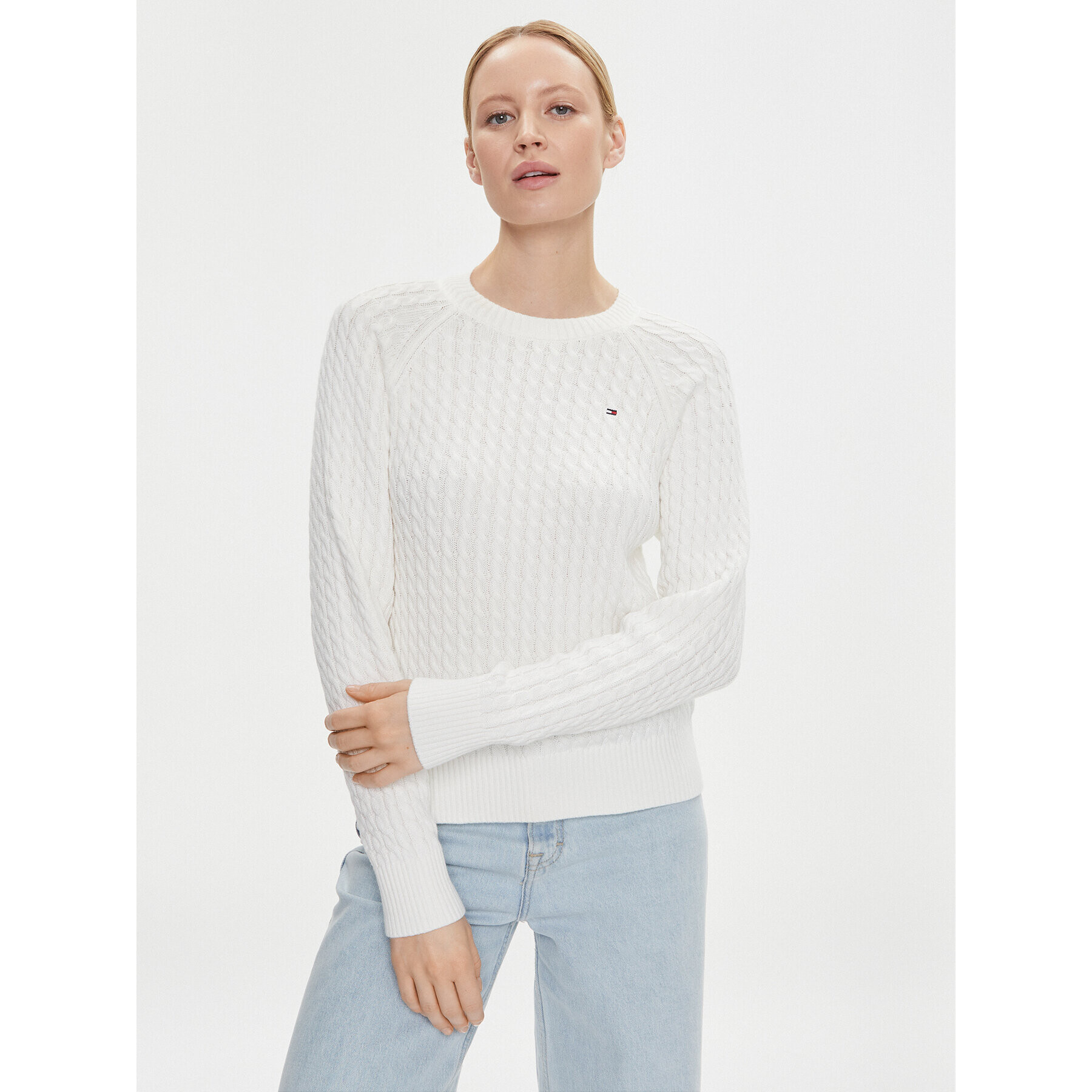 Tommy Hilfiger Пуловер Co Mini WW0WW39906 Екрю Regular Fit - Pepit.bg