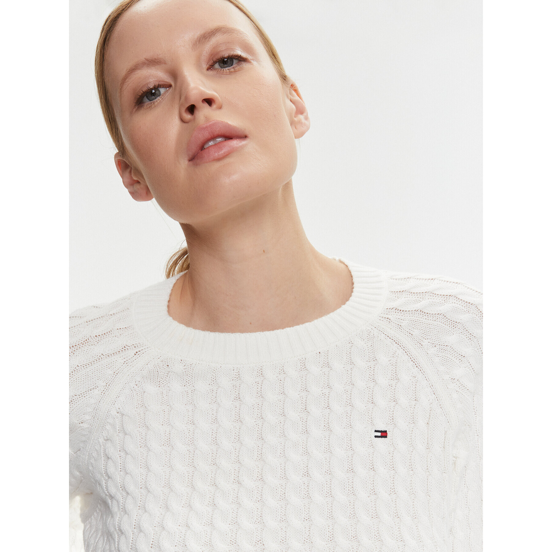 Tommy Hilfiger Пуловер Co Mini WW0WW39906 Екрю Regular Fit - Pepit.bg