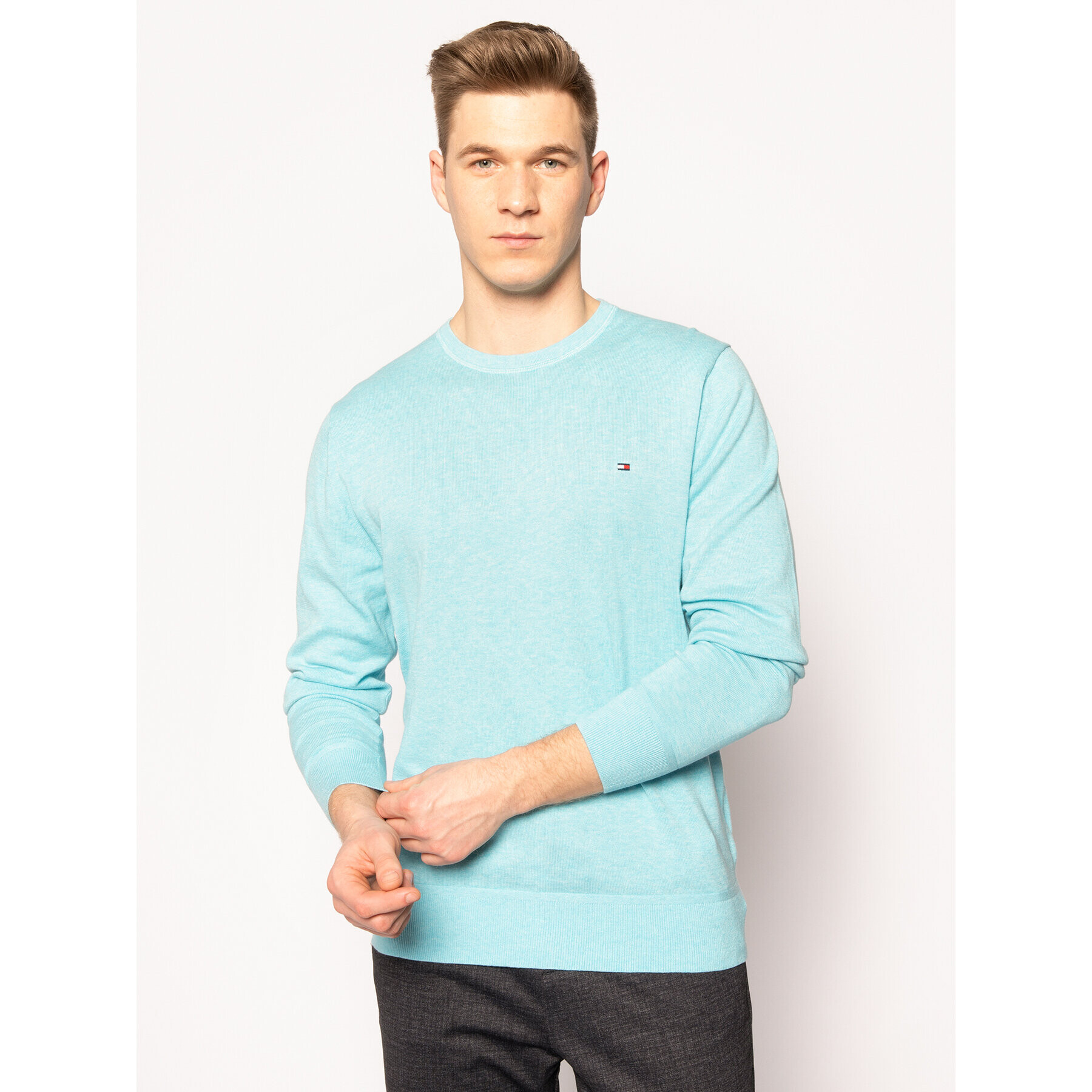 Tommy Hilfiger Пуловер Crew Neck MW0MW10857 Син Regular Fit - Pepit.bg