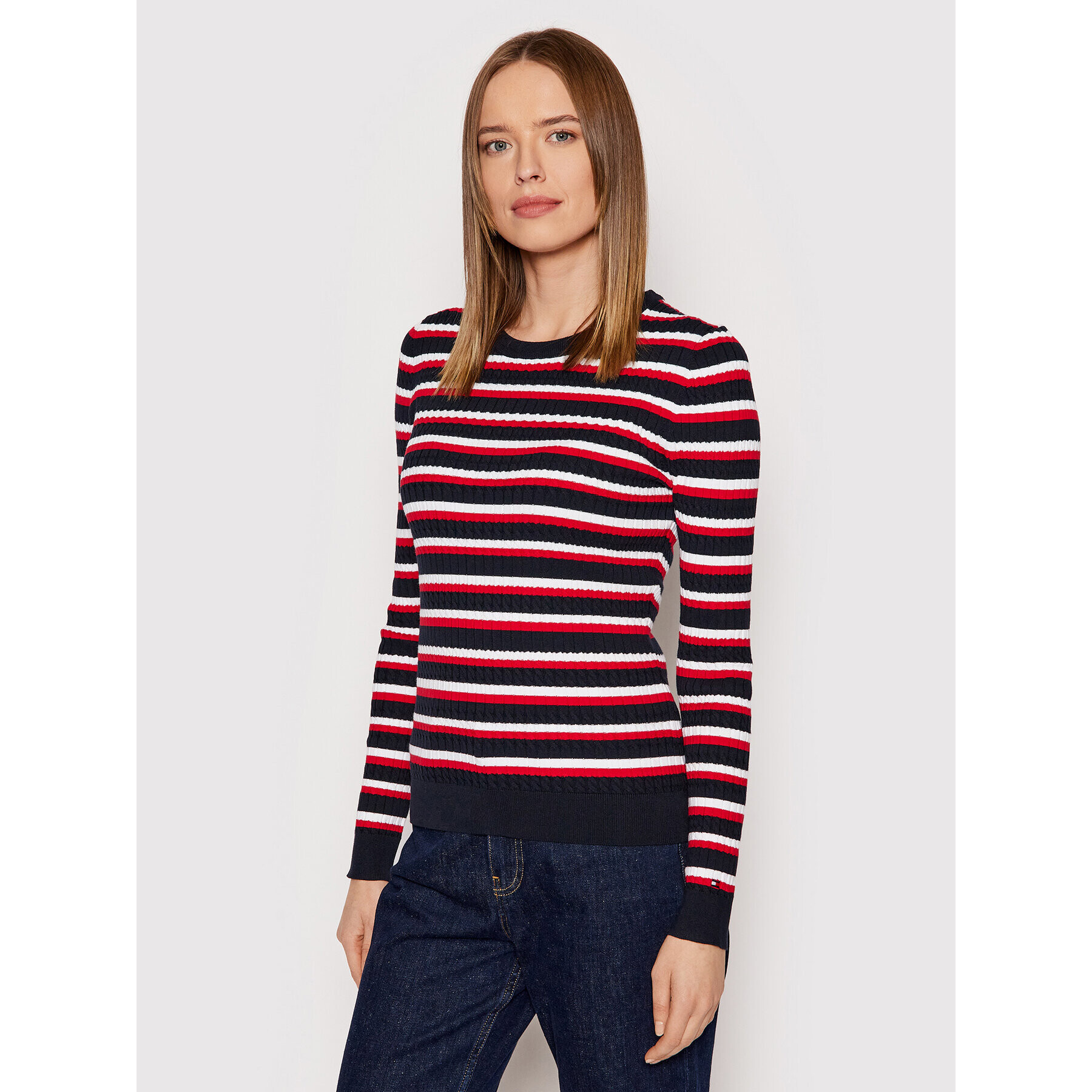 Tommy Hilfiger Пуловер Ess Cable WW0WW28472 Цветен Regular Fit - Pepit.bg