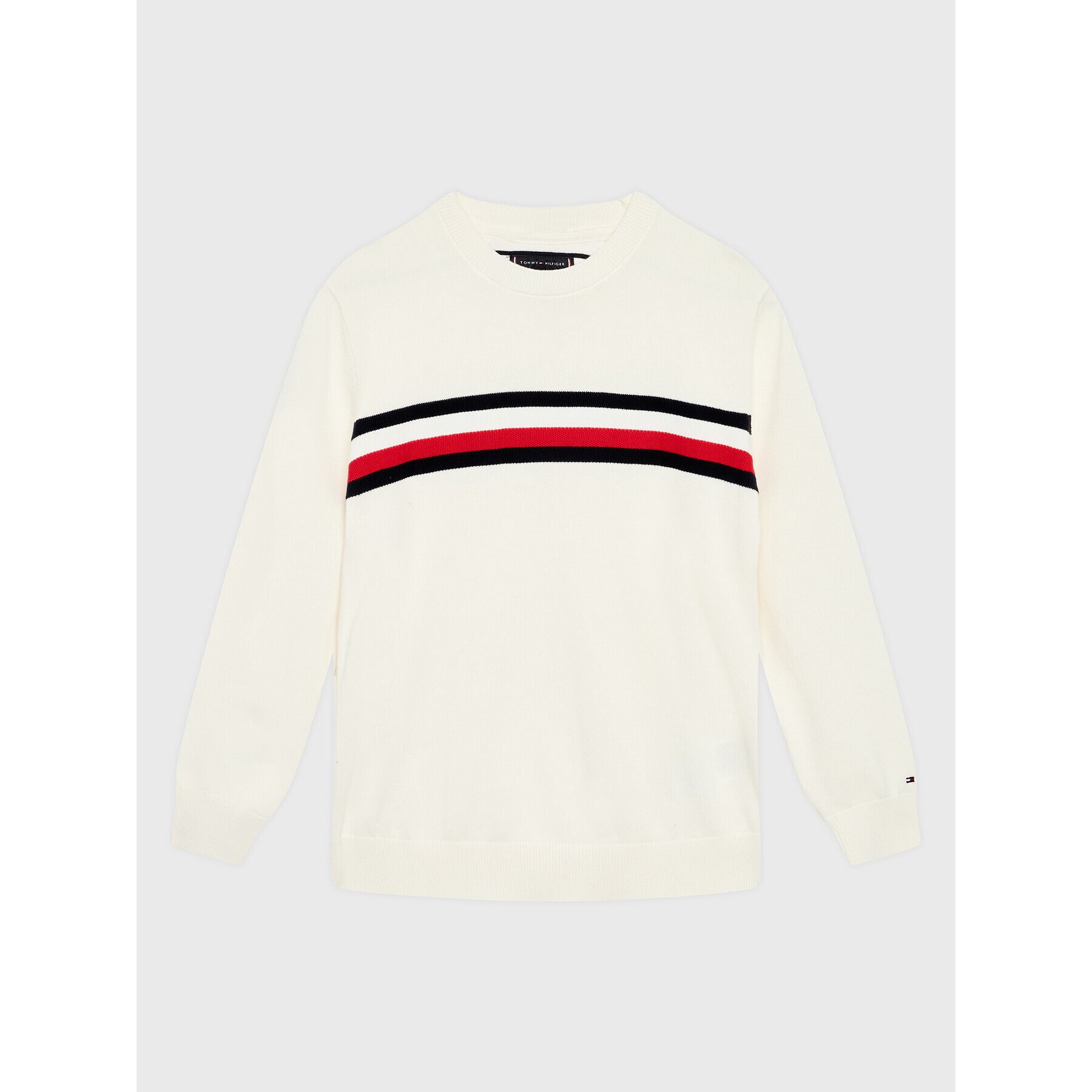 Tommy Hilfiger Пуловер Essential Global Stripe KB0KB07826 D Бял Regular Fit - Pepit.bg