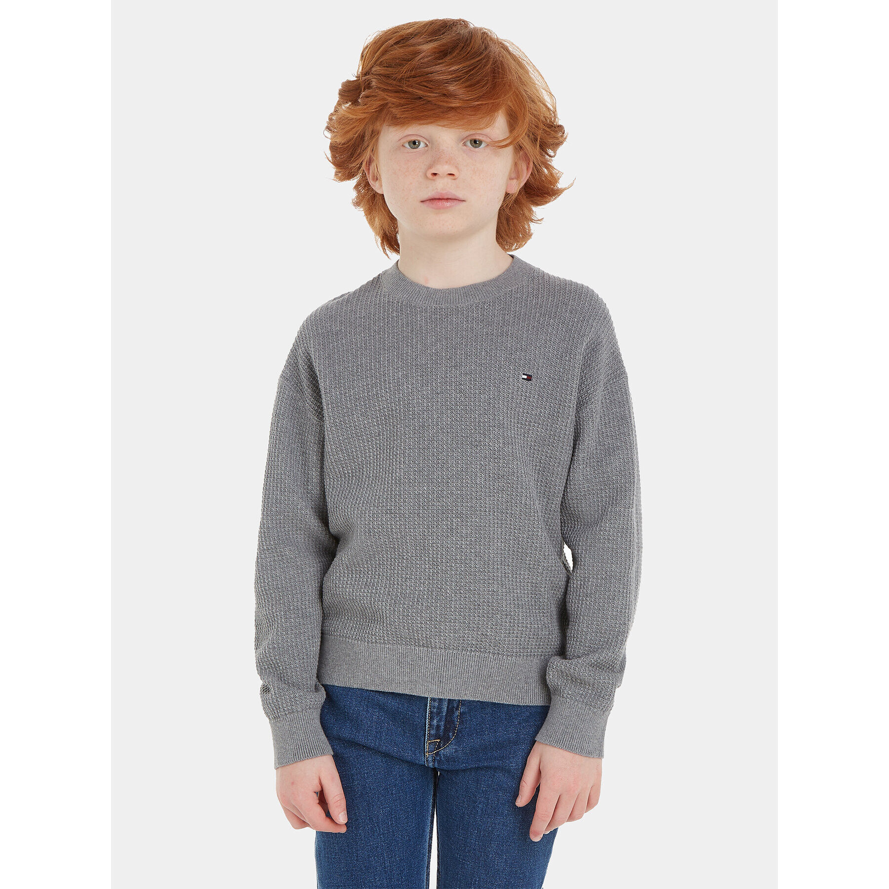 Tommy Hilfiger Пуловер Essential KB0KB08504 Сив Regular Fit - Pepit.bg