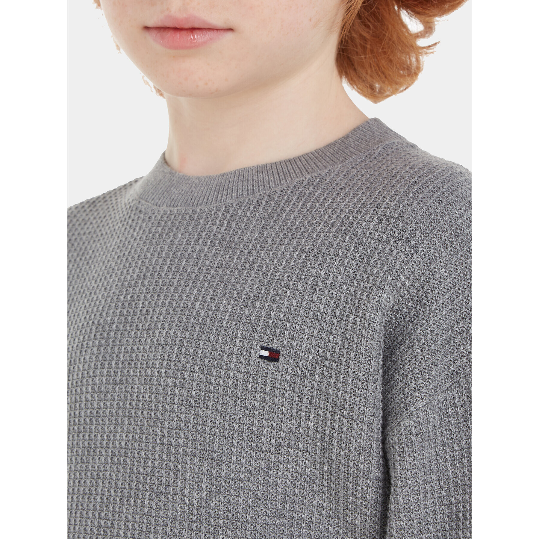 Tommy Hilfiger Пуловер Essential KB0KB08504 Сив Regular Fit - Pepit.bg