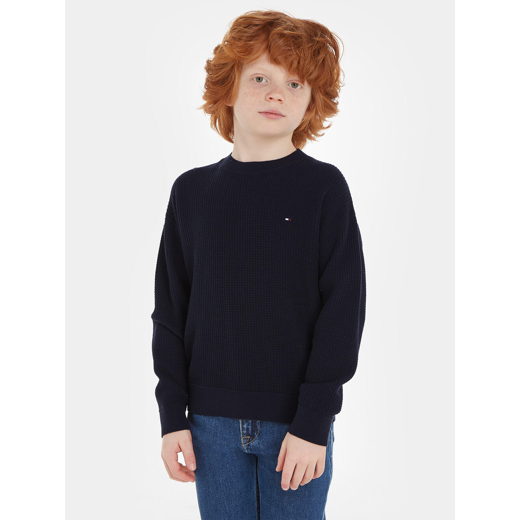 Tommy Hilfiger Пуловер Essential KB0KB08504 Тъмносин Regular Fit - Pepit.bg