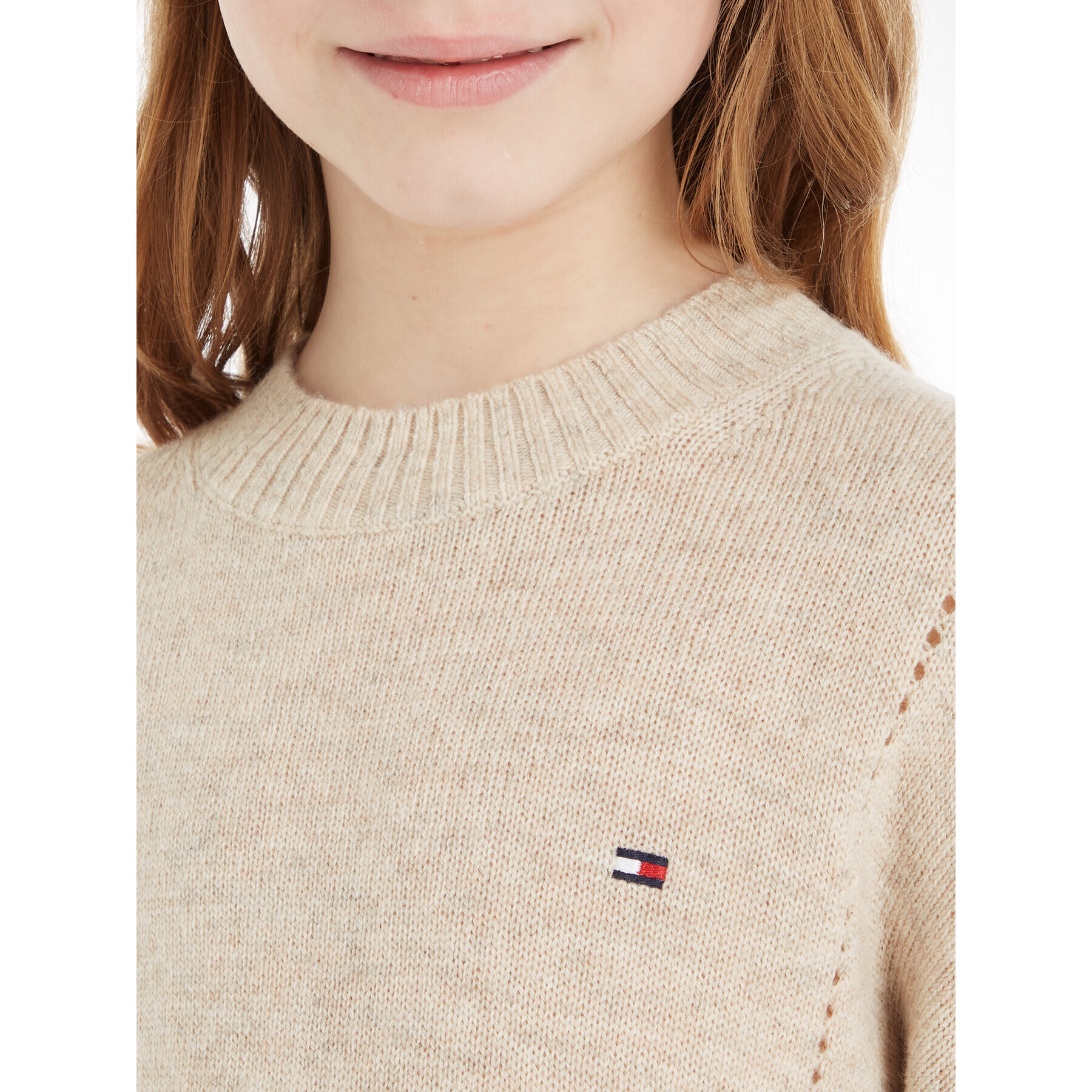 Tommy Hilfiger Пуловер Essential KG0KG07801 Бежов Regular Fit - Pepit.bg