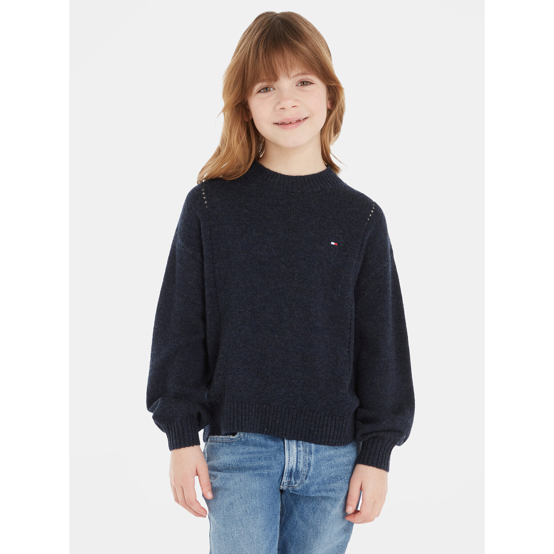 Tommy Hilfiger Пуловер Essential KG0KG07801 Тъмносин Regular Fit - Pepit.bg