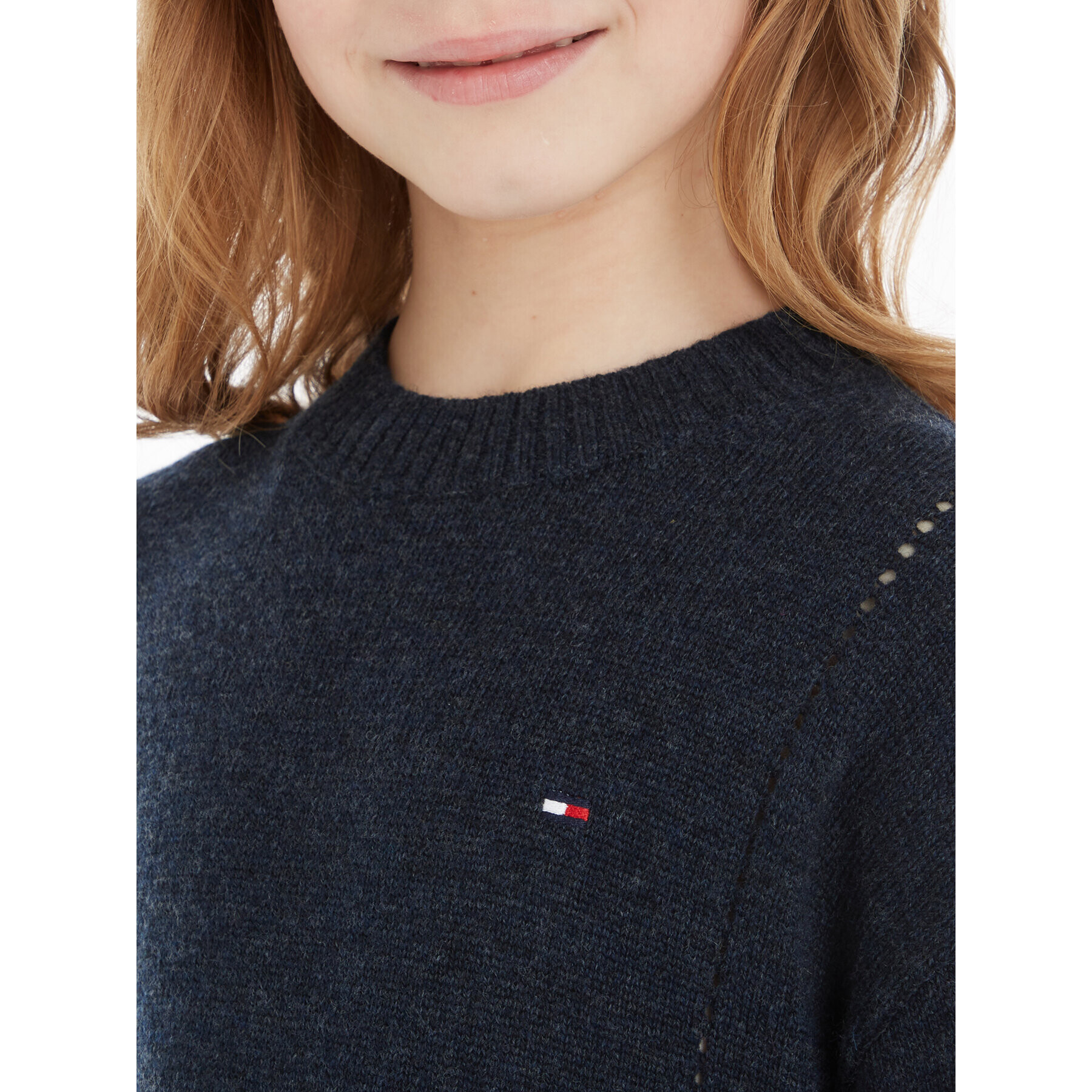 Tommy Hilfiger Пуловер Essential KG0KG07801 Тъмносин Regular Fit - Pepit.bg