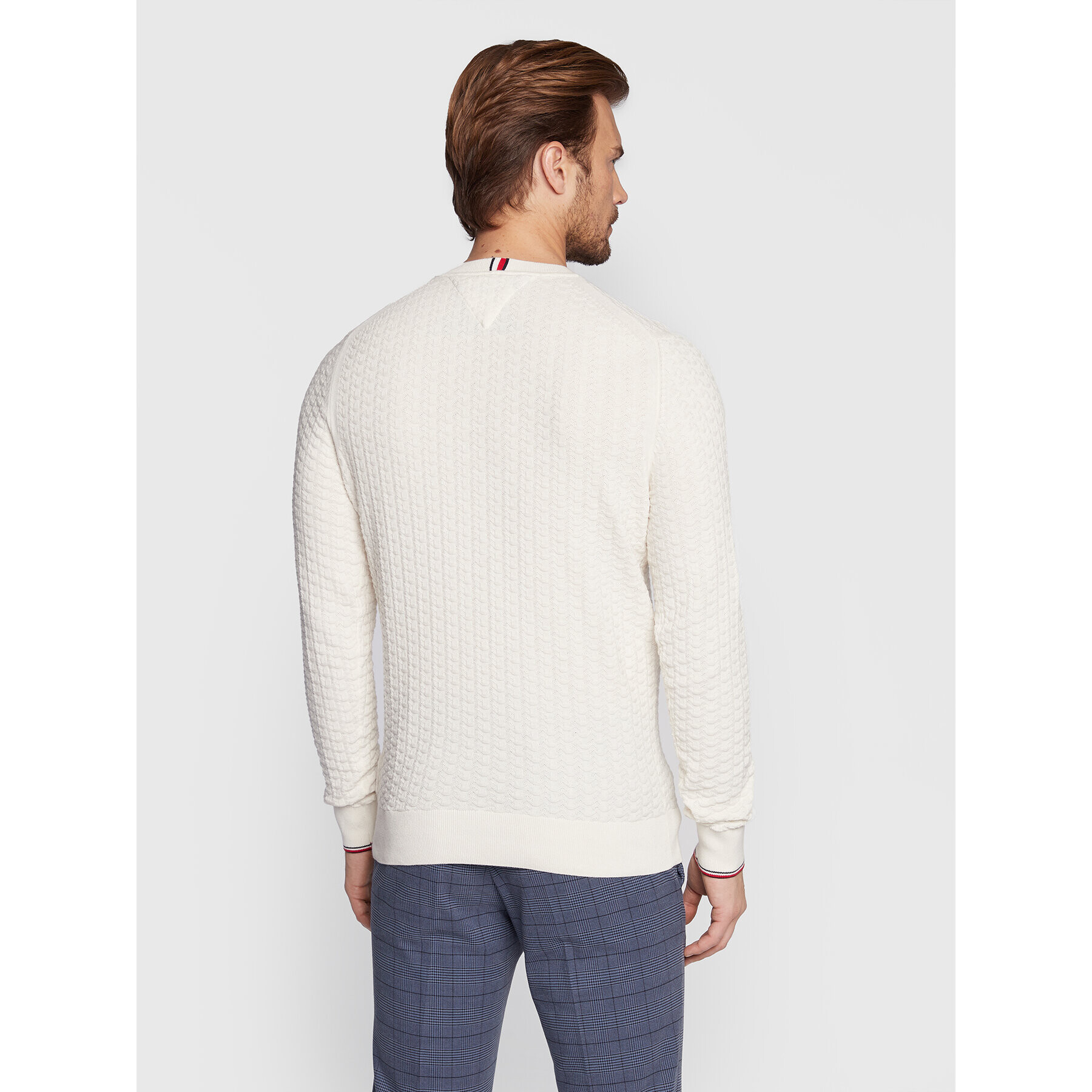 Tommy Hilfiger Пуловер Exaggerated Structure MW0MW28111 Бял Regular Fit - Pepit.bg
