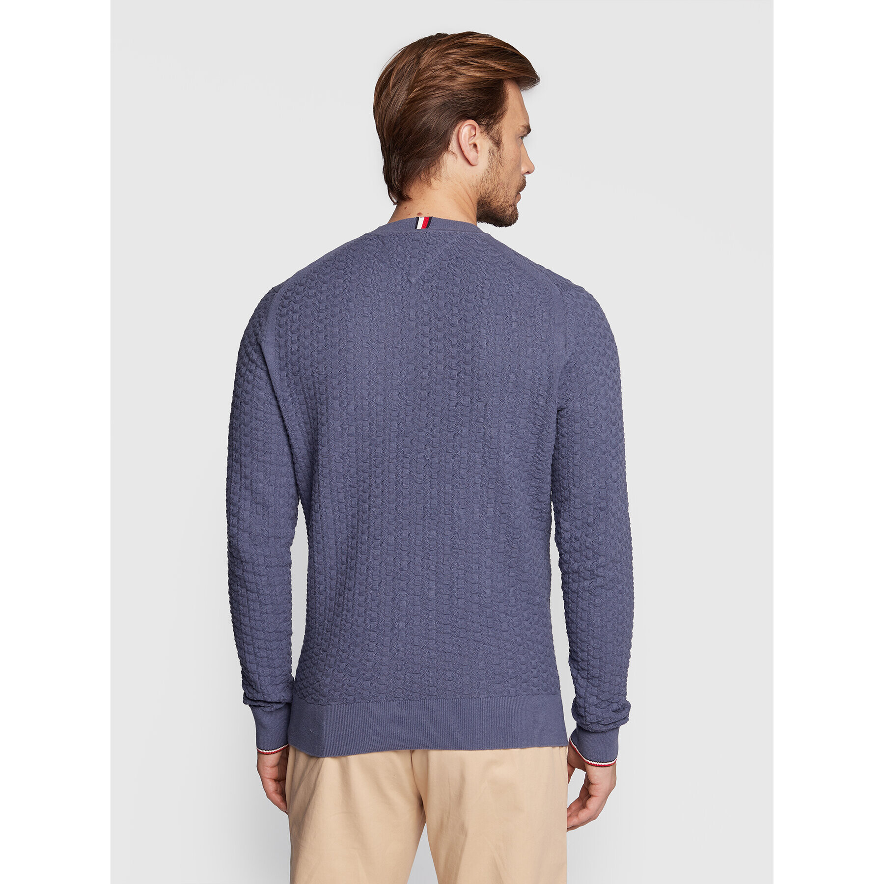 Tommy Hilfiger Пуловер Exaggerated Structure MW0MW28111 Син Regular Fit - Pepit.bg