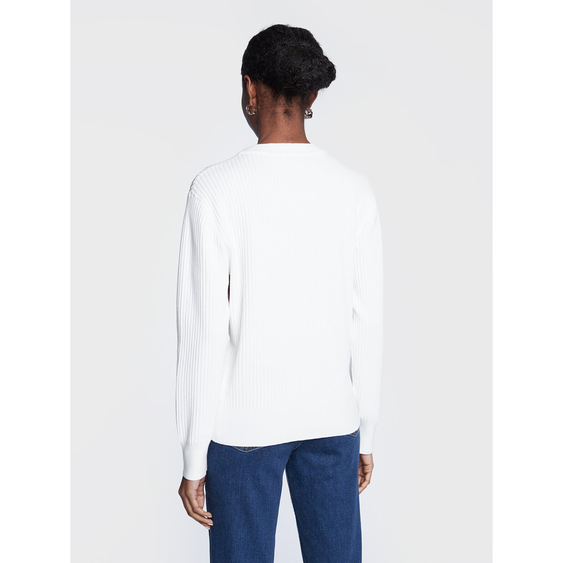 Tommy Hilfiger Пуловер Flag WW0WW37457 Бял Regular Fit - Pepit.bg