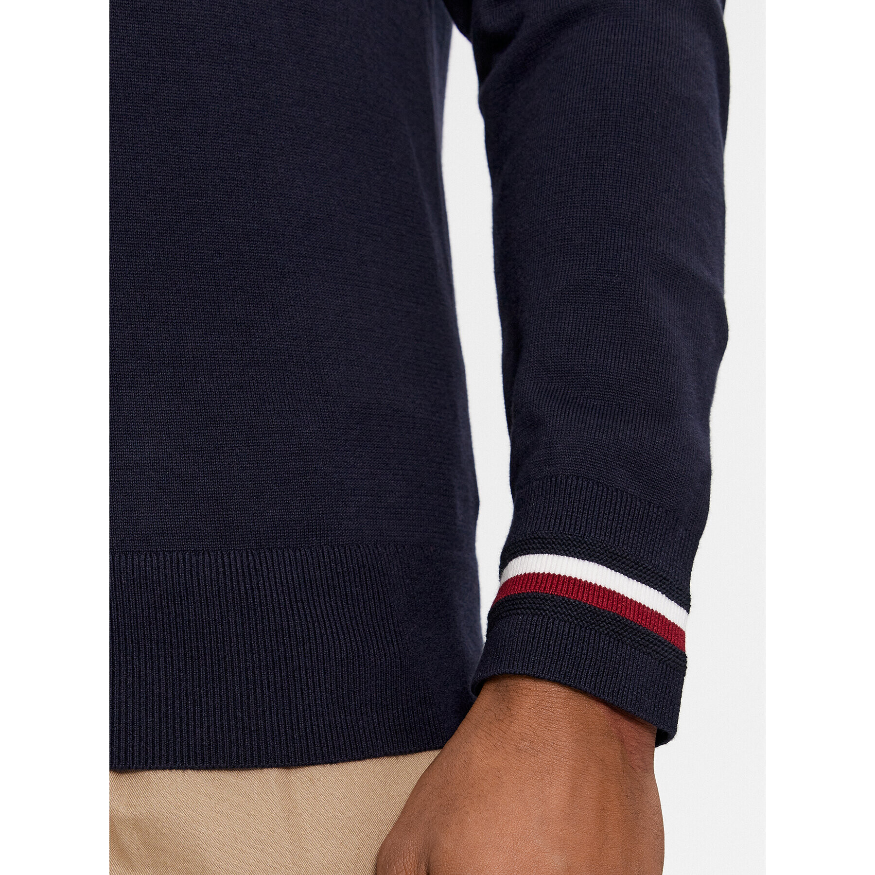 Tommy Hilfiger Пуловер Global Stripe Crew Nk MW0MW33502 Син Regular Fit - Pepit.bg