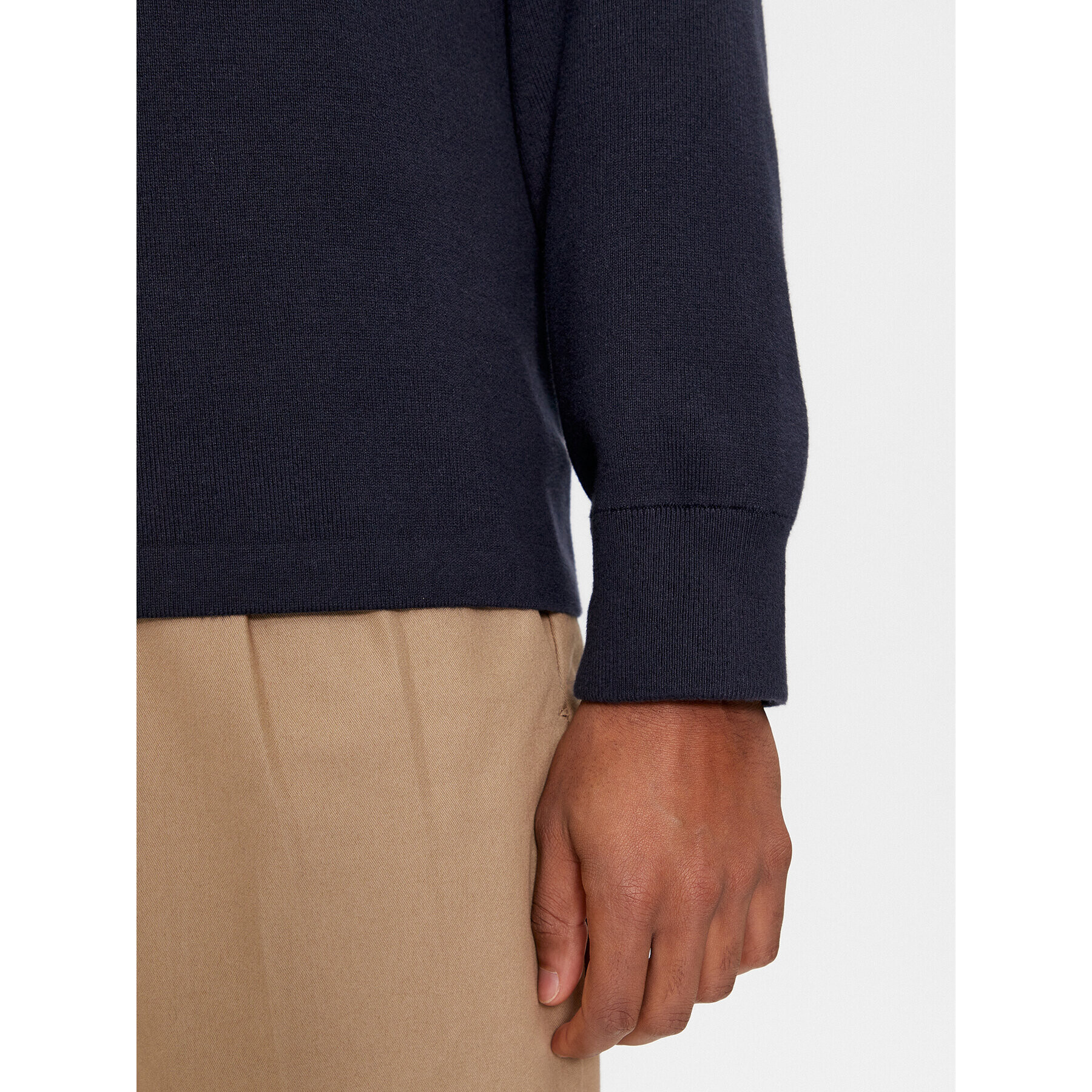 Tommy Hilfiger Пуловер Global Stripe Zip Mock MW0MW33508 Син Regular Fit - Pepit.bg