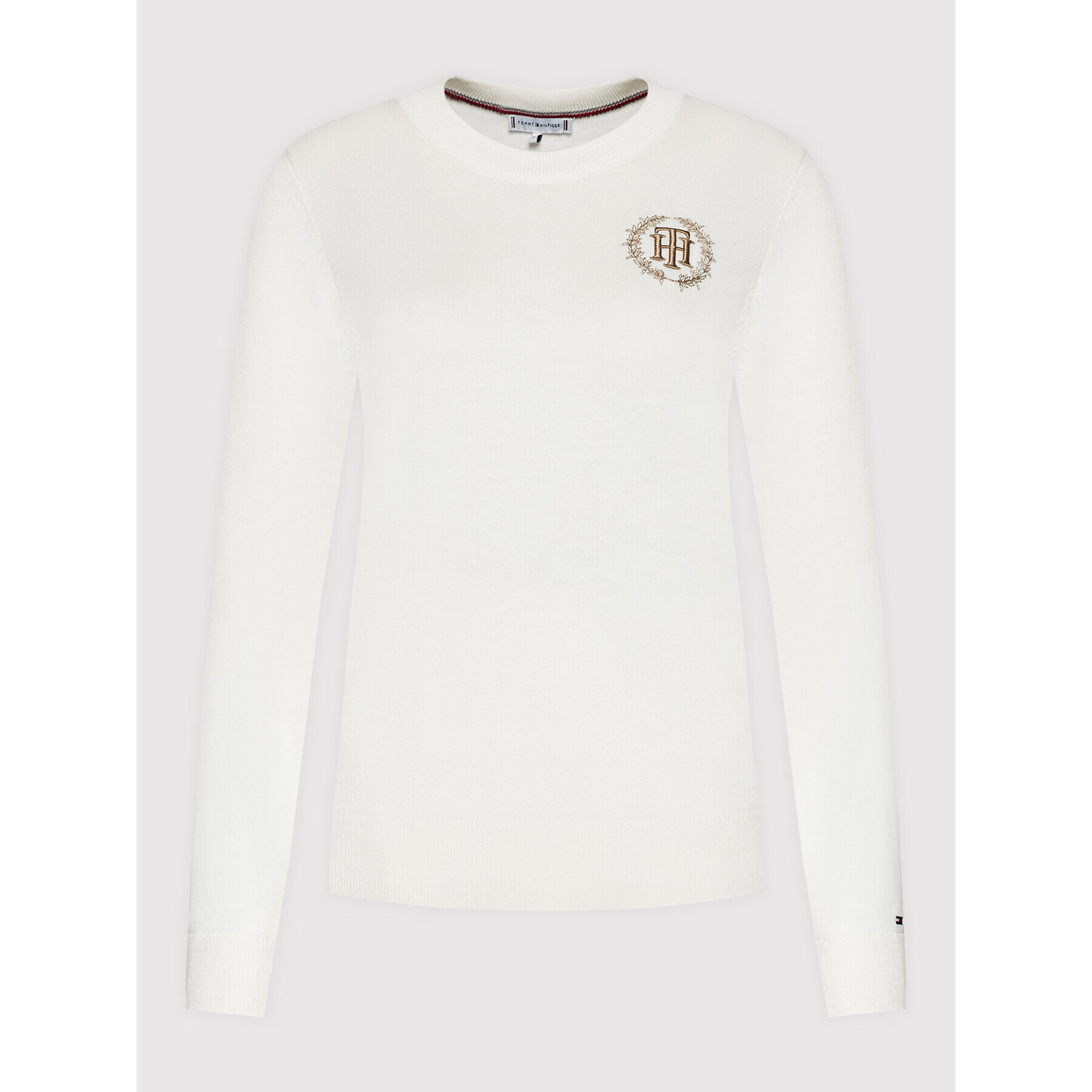 Tommy Hilfiger Пуловер Graphic WW0WW33596 Бял Regular Fit - Pepit.bg