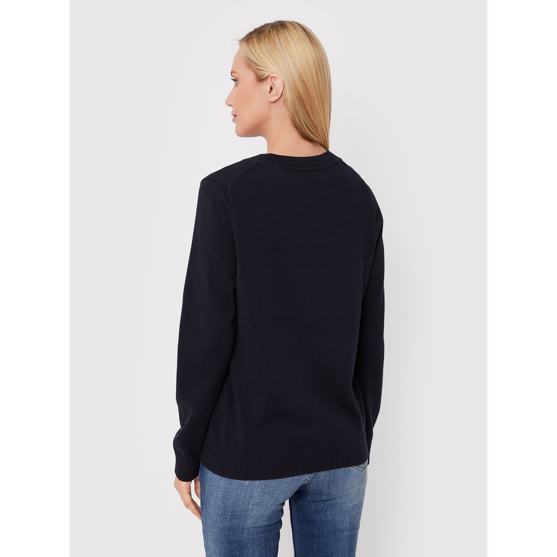 Tommy Hilfiger Пуловер Graphic WW0WW34953 Тъмносин Regular Fit - Pepit.bg