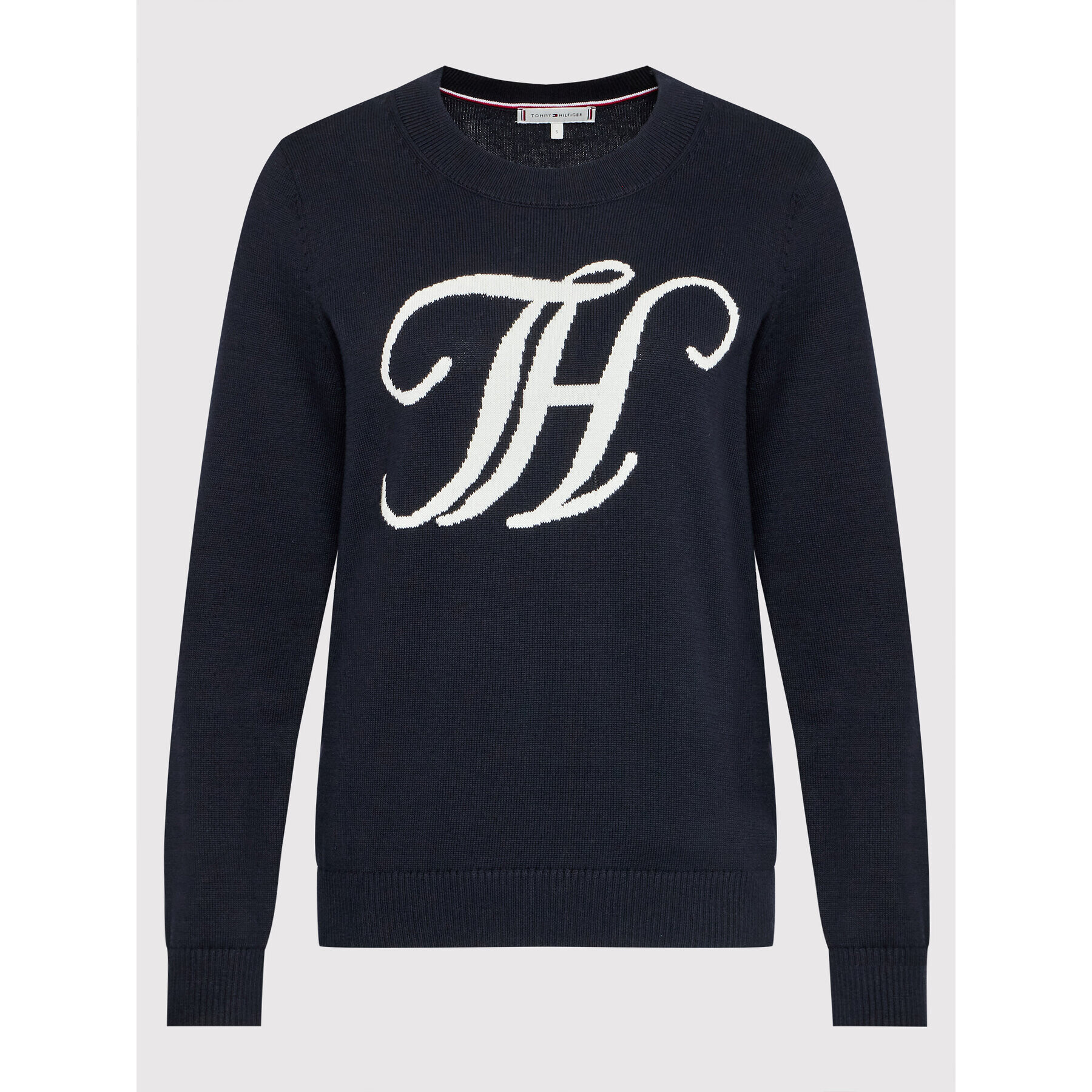 Tommy Hilfiger Пуловер Graphic WW0WW34953 Тъмносин Regular Fit - Pepit.bg