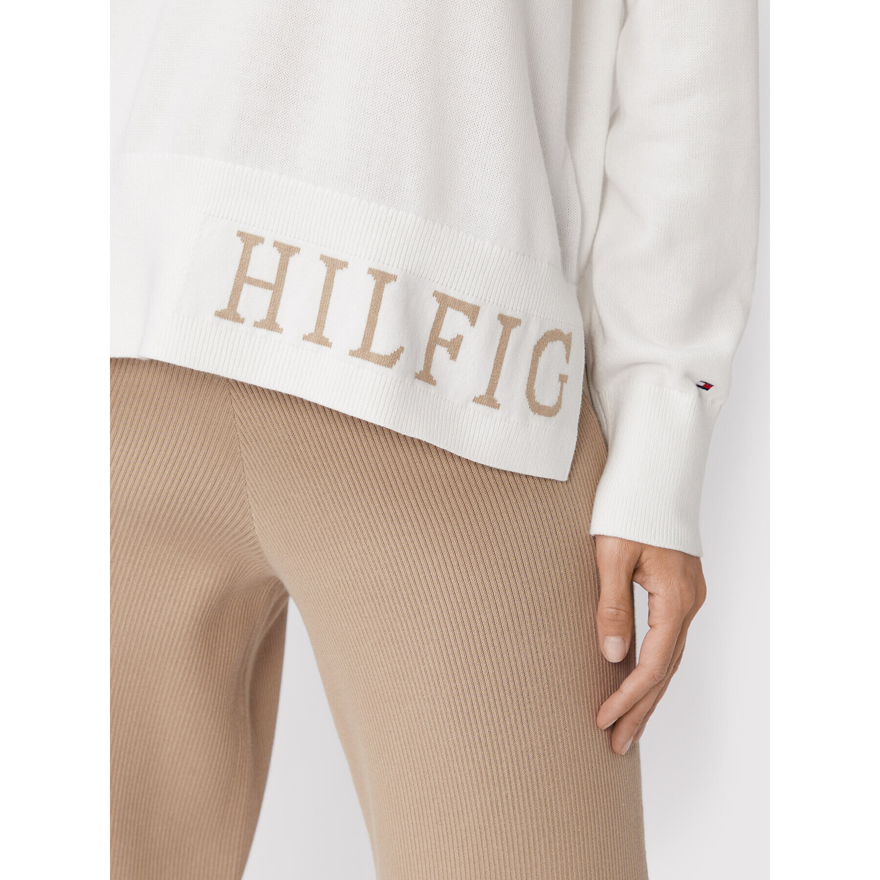 Tommy Hilfiger Пуловер Graphic WW0WW35768 Бял Relaxed Fit - Pepit.bg