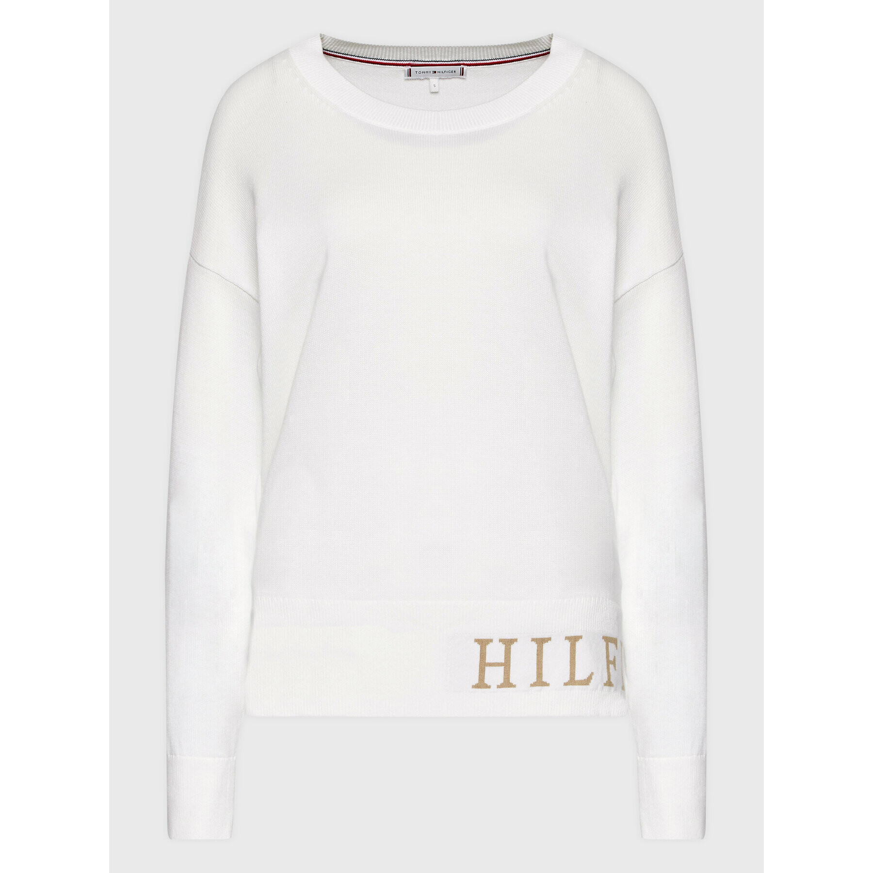 Tommy Hilfiger Пуловер Graphic WW0WW35768 Бял Relaxed Fit - Pepit.bg