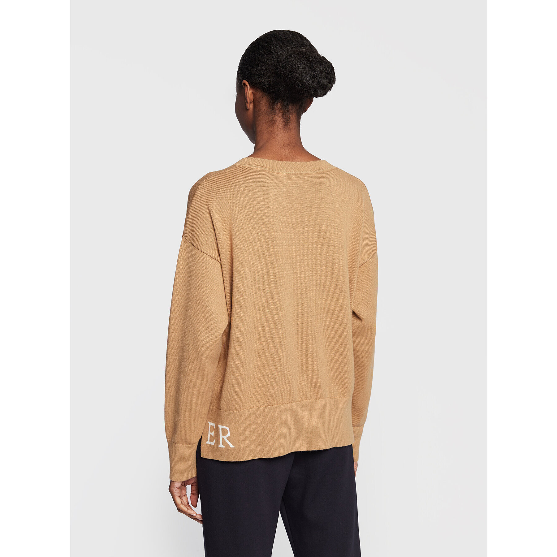 Tommy Hilfiger Пуловер Graphic WW0WW35768 Кафяв Relaxed Fit - Pepit.bg