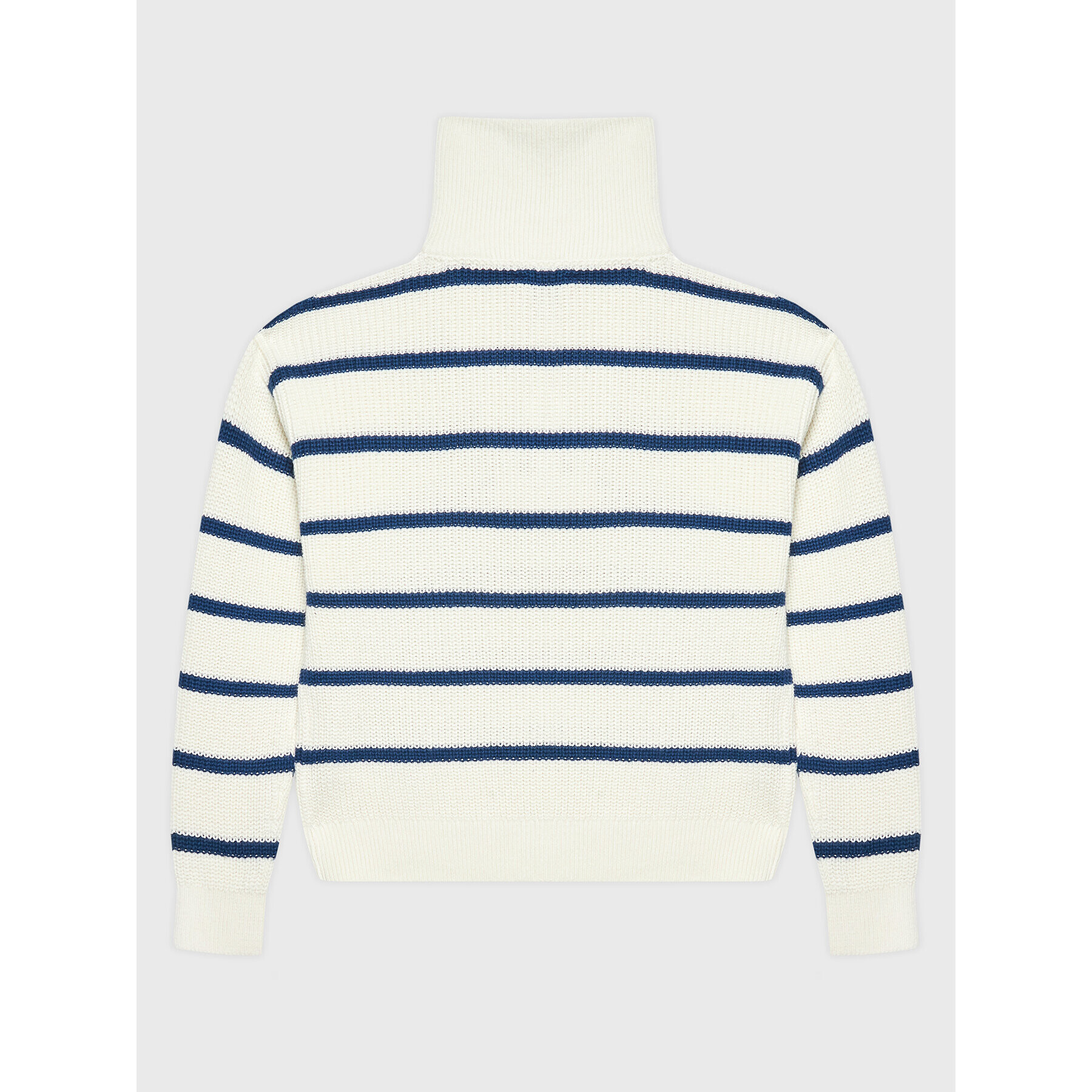 Tommy Hilfiger Пуловер Half Zip-Up Stripe KG0KG06669 Бял Regular Fit - Pepit.bg