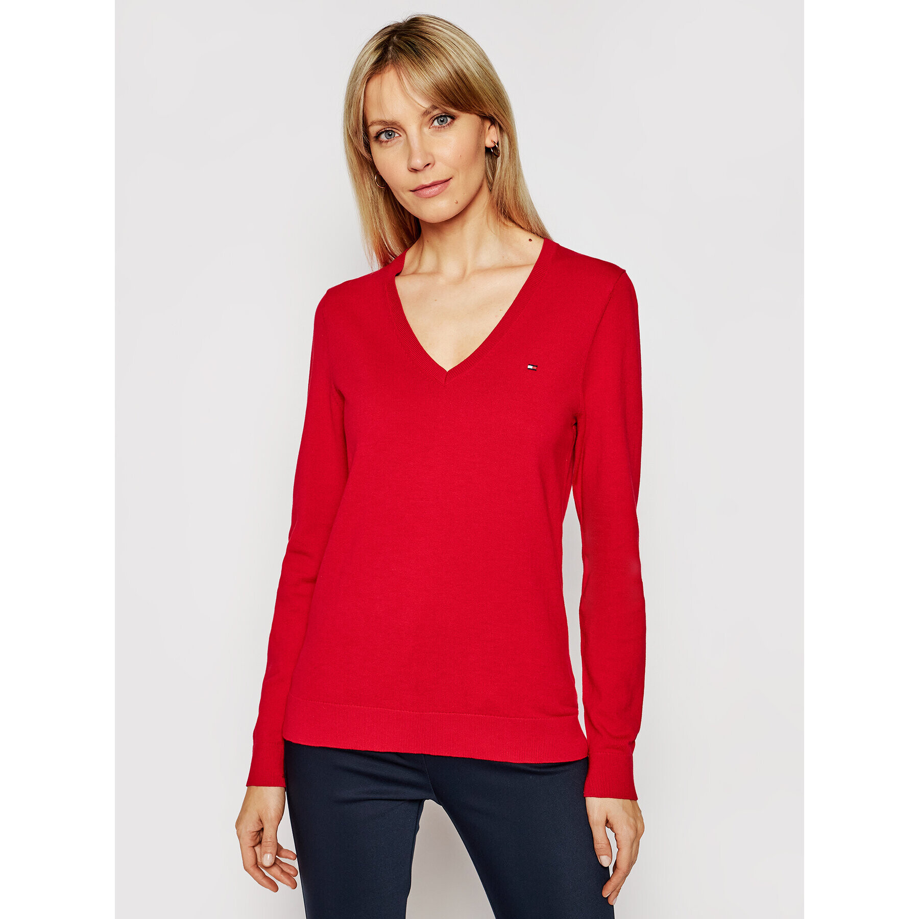 Tommy Hilfiger Пуловер Heritage WW0WW25294 Червен Regular Fit - Pepit.bg