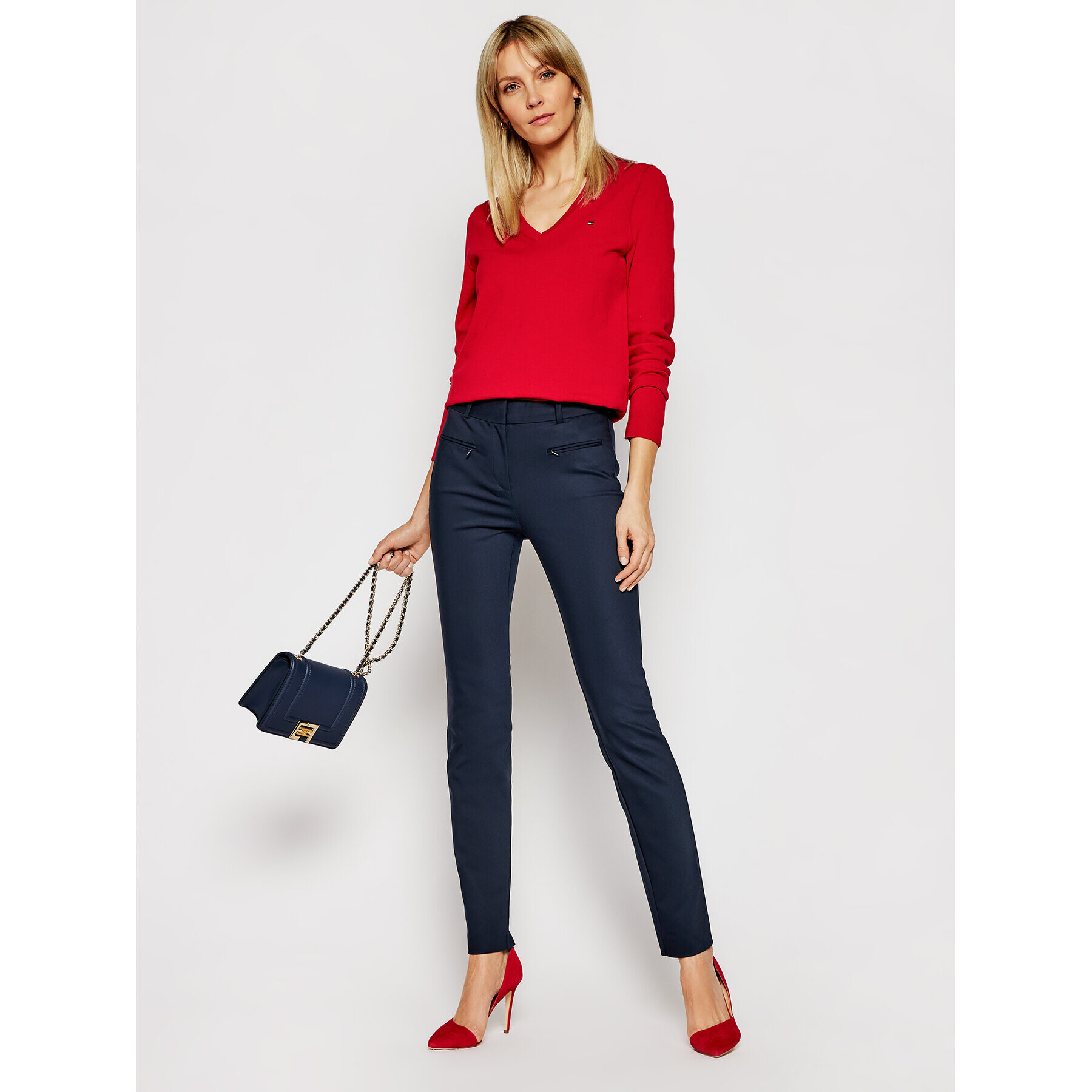 Tommy Hilfiger Пуловер Heritage WW0WW25294 Червен Regular Fit - Pepit.bg