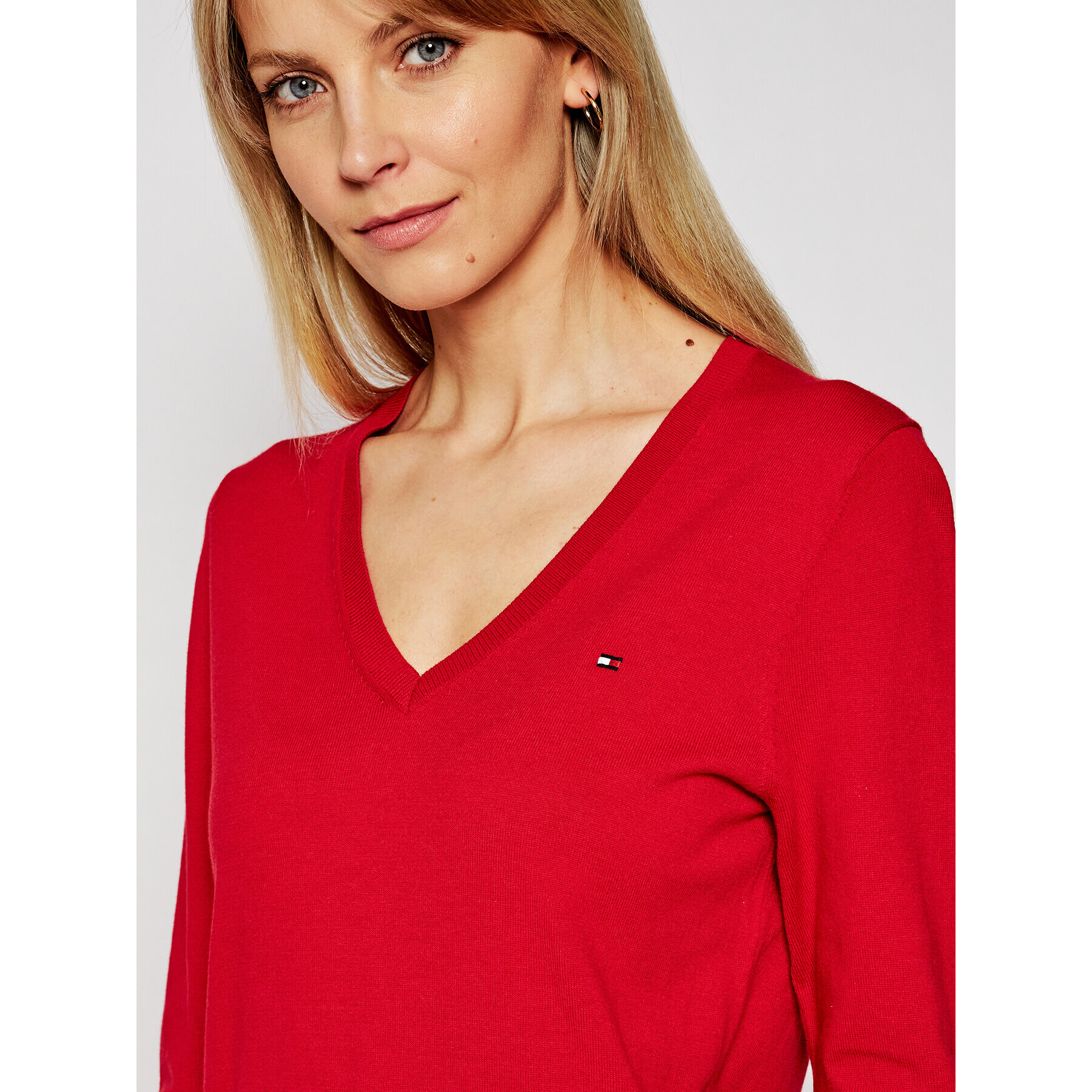 Tommy Hilfiger Пуловер Heritage WW0WW25294 Червен Regular Fit - Pepit.bg