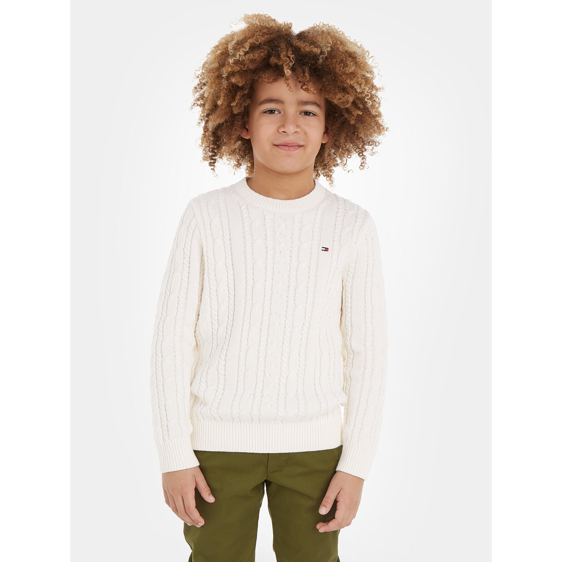 Tommy Hilfiger Пуловер KB0KB08512 Бял Regular Fit - Pepit.bg